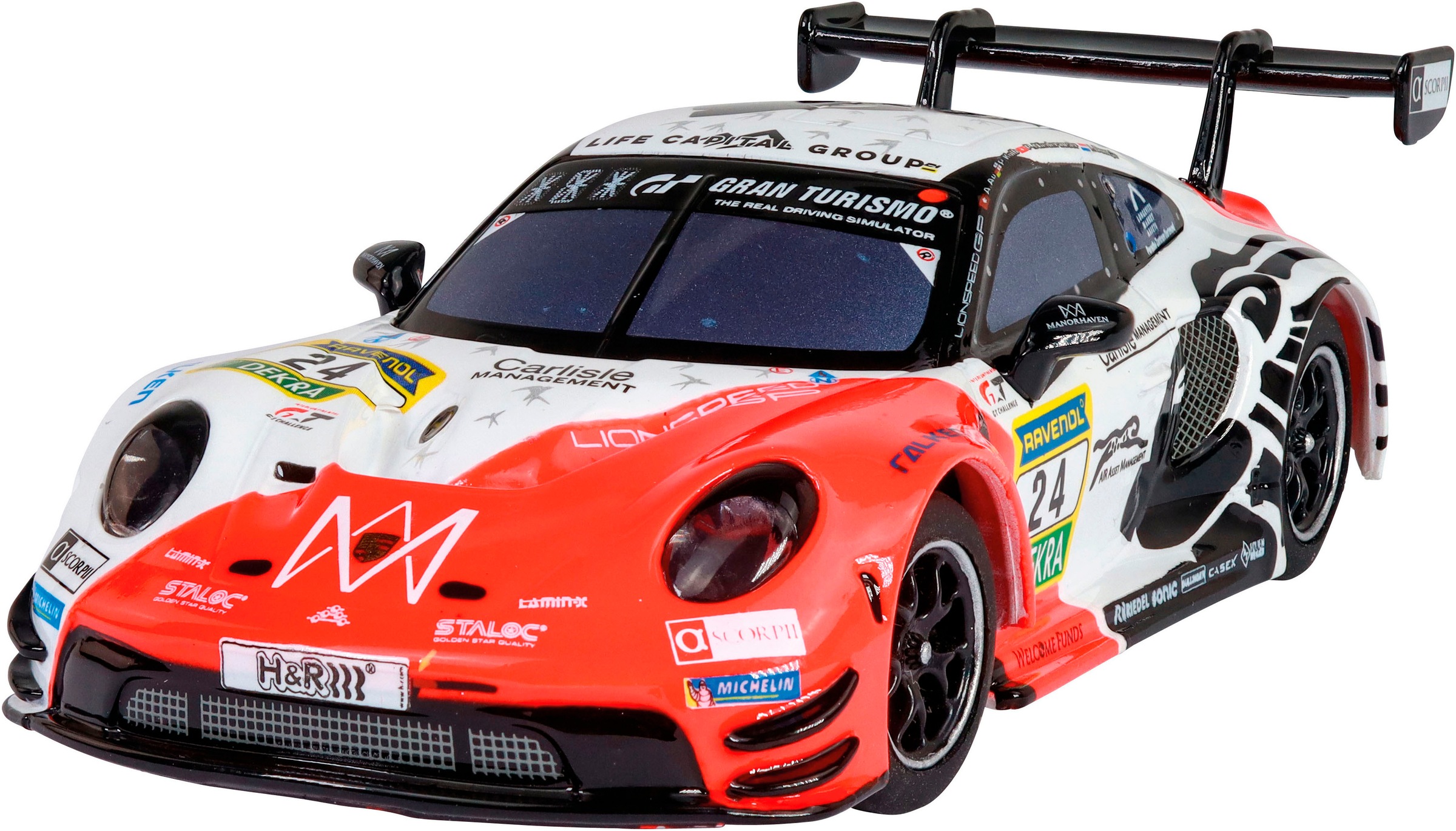 Carrera® Rennbahn-Auto »Carrera Hybrid Porsche 911 GT3 R 'Lionspeed GP, No.24'« mit Licht und Sound
