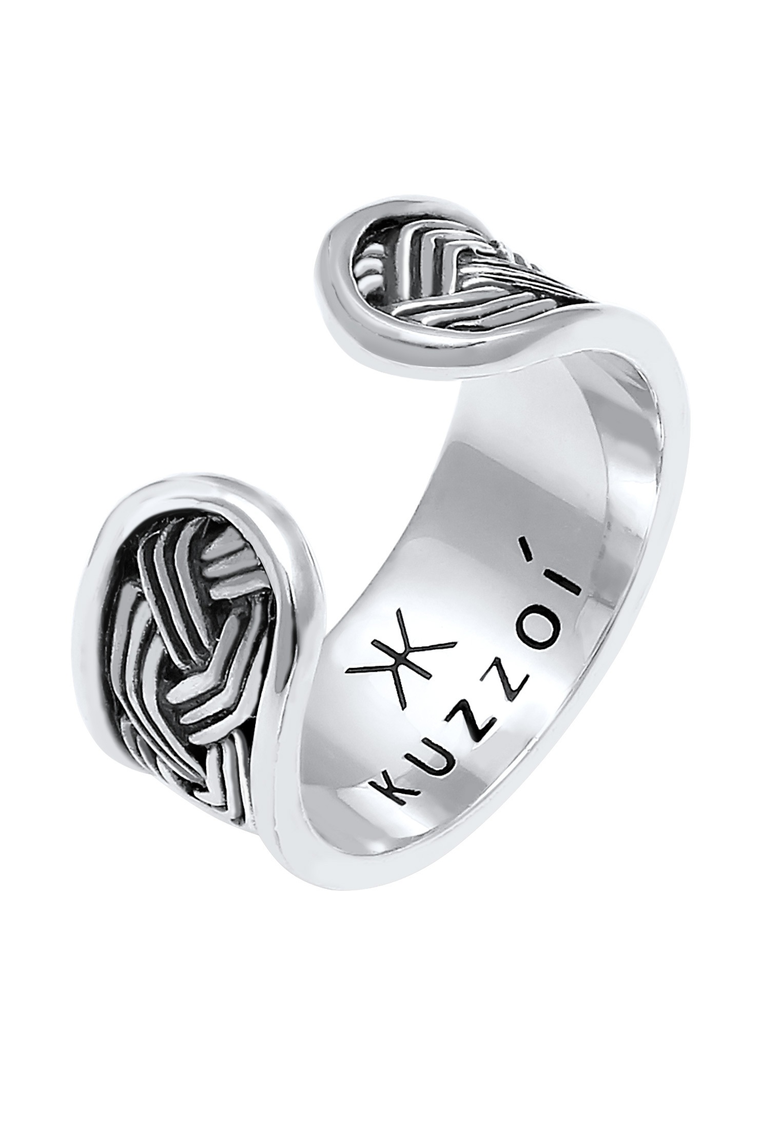 Kuzzoi Silberring »Herren Bandring Ornament Design Offen 925 Silber«