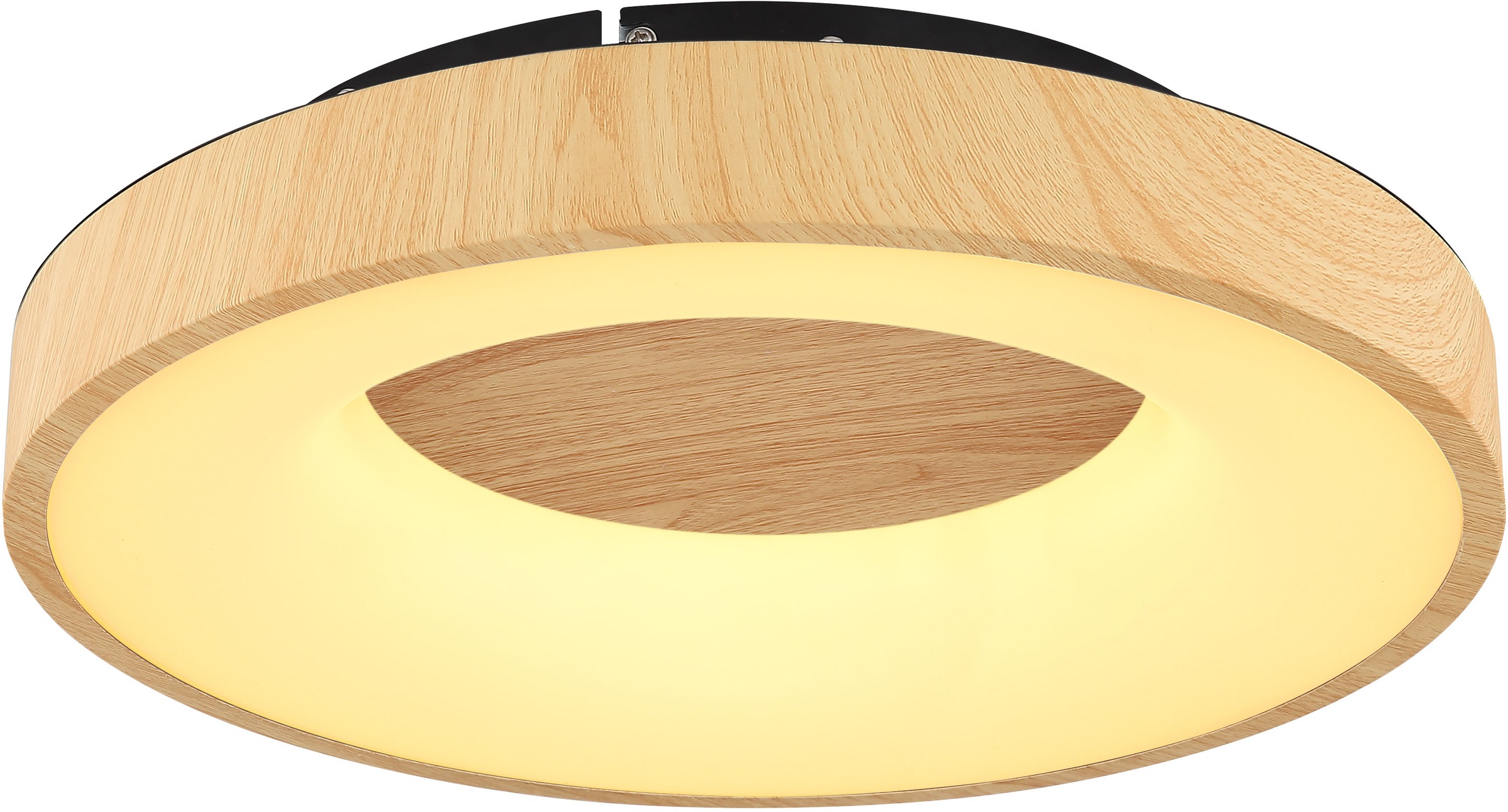 GLOBO LIGHTING LED Deckenleuchte »JOLLI«, Leuchtmittel LED-Modul | LED fest integriert, Deckenlampe/holzoptik/rund/Wohnzimmer/Schlafzimmer/CCT 2700-6000K