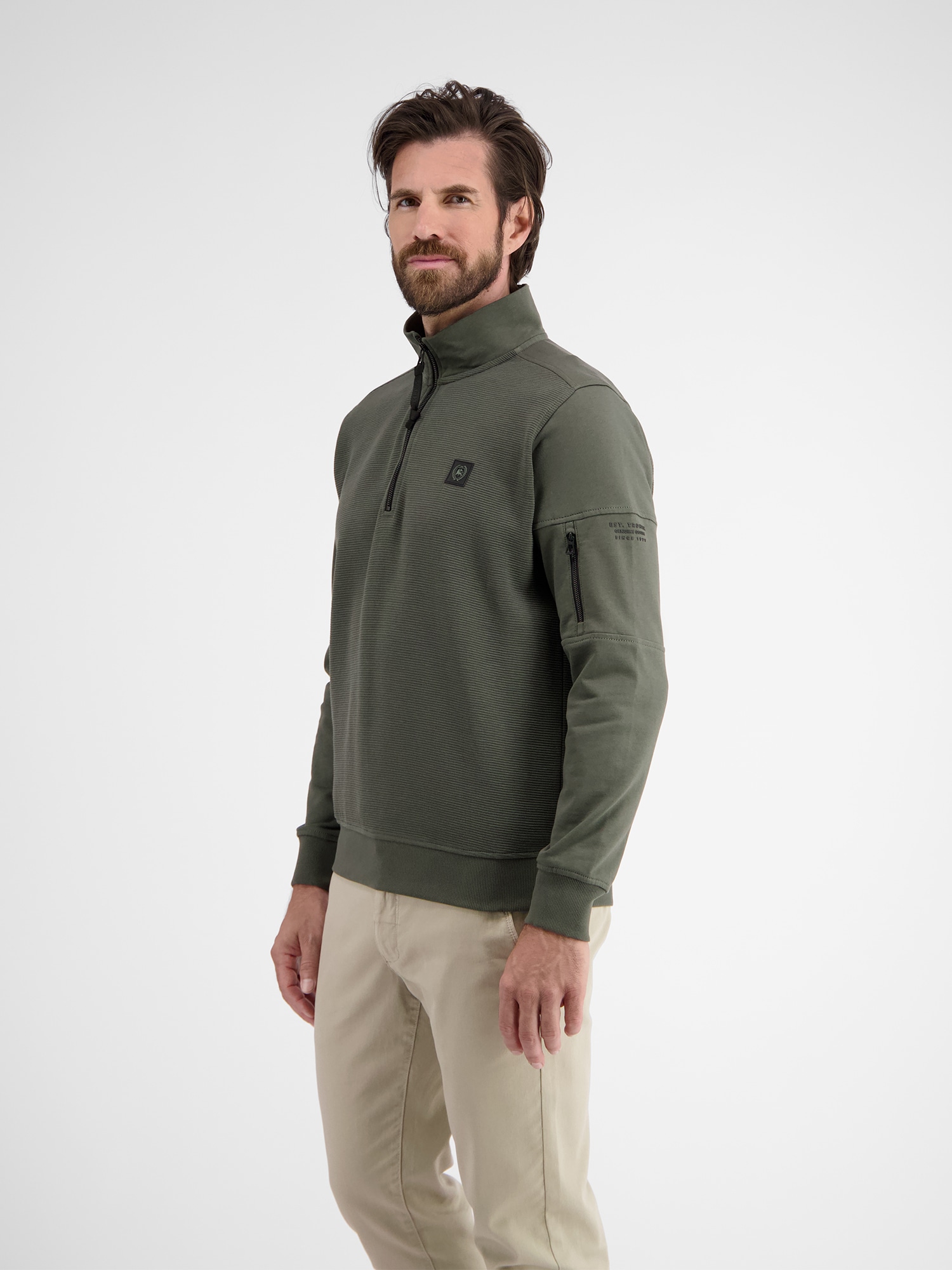 LERROS Sweatshirt »LERROS Herren Sweatshirt mit Troyerkragen«