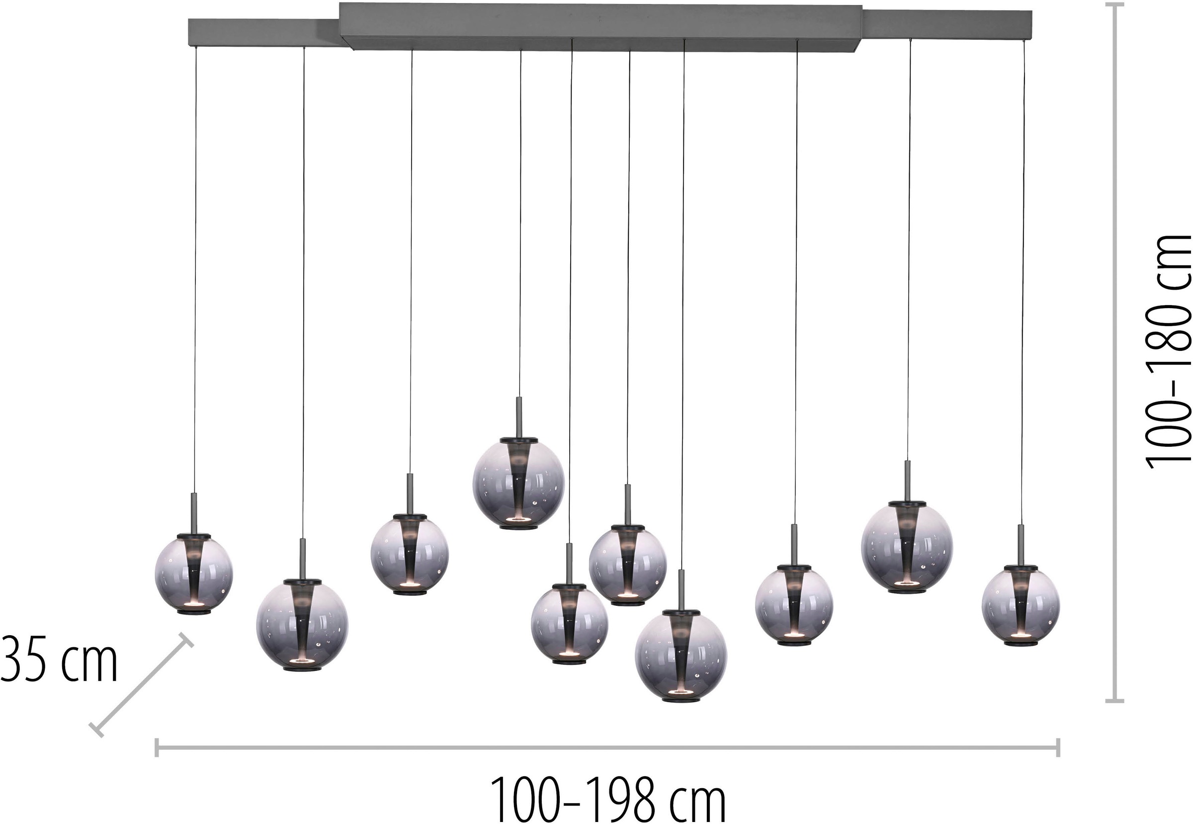 Neuhaus PURE LED Pendelleuchte »PURE E-Infinity« LED-Board 1 Stk. warmweiß - kaltweiß e-SLIDE® Funktion, CCT, dimmbar, Fernbedienung