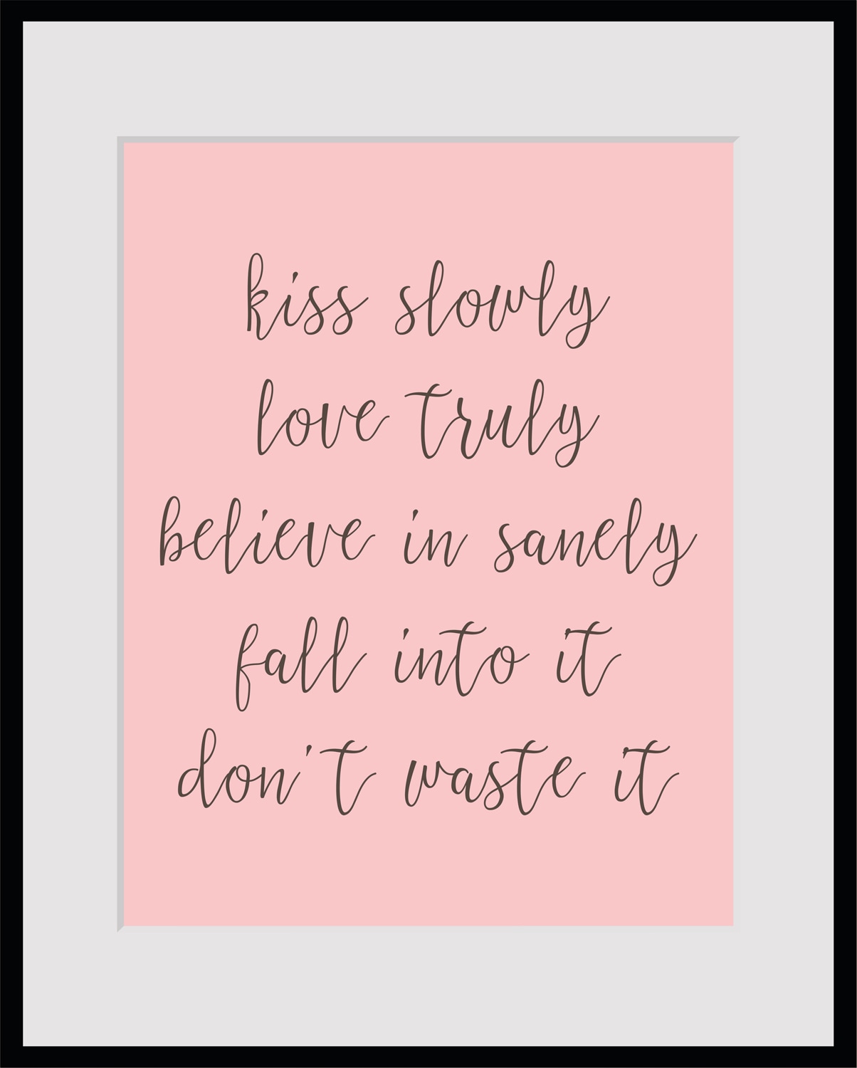 queence Bild »kiss slowly«, Sprüche & Texte, Spruch, gerahmt günstig online kaufen