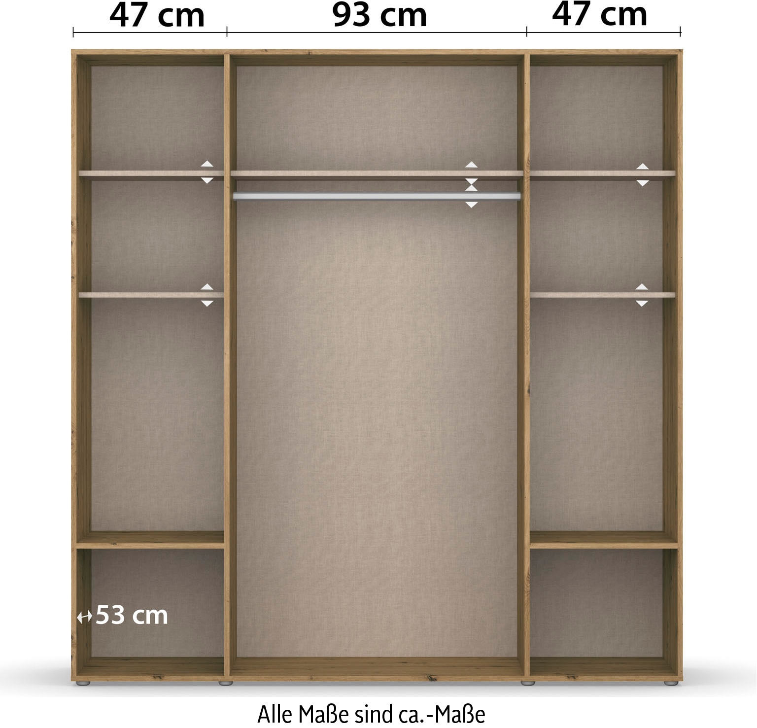 rauch Drehtürenschrank »Kleiderschrank Schrank Garderobe Wäscheschrank VOYAGER«, (in 3 verschiedenen Ausstattungen BASIC/CLASSIC/PREMIUM), moderne Griffe in Graumetallic mit Außenschubkästen MADE IN GERMANY