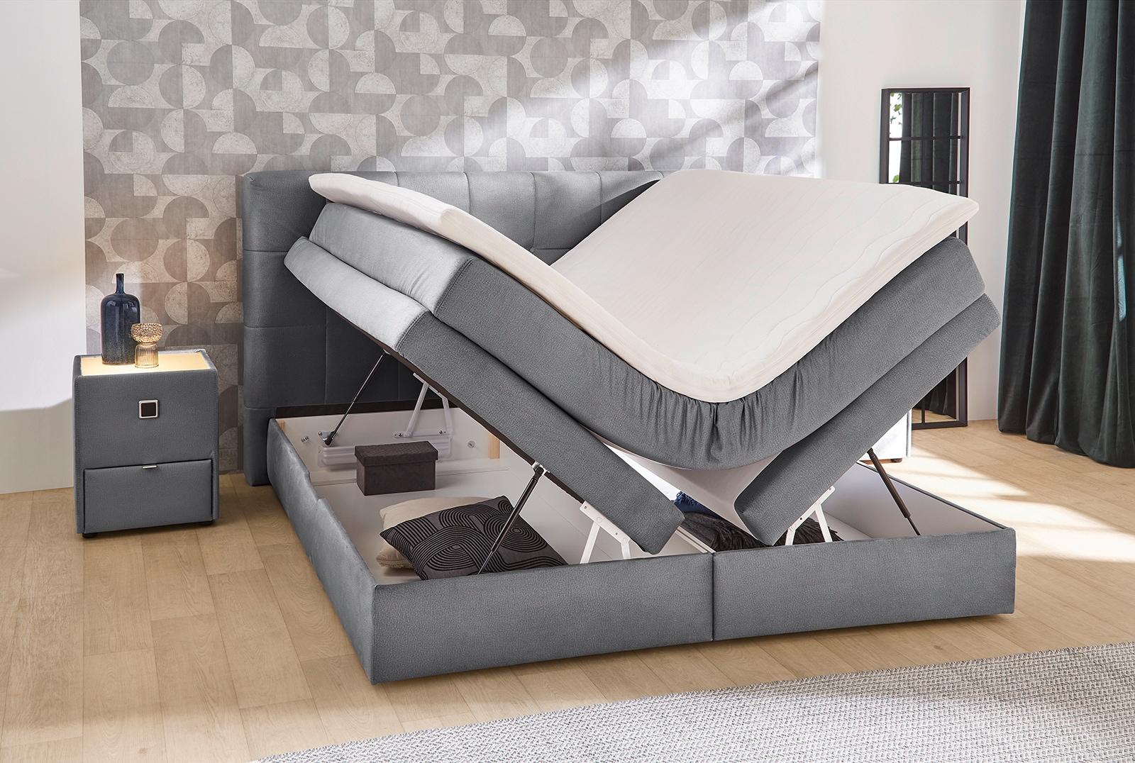 Jockenhöfer Gruppe Boxspringbett »Amy«, mit Bettkasten und Kaltschaum-Topper, erhältlich in 140 & 180cm Breite