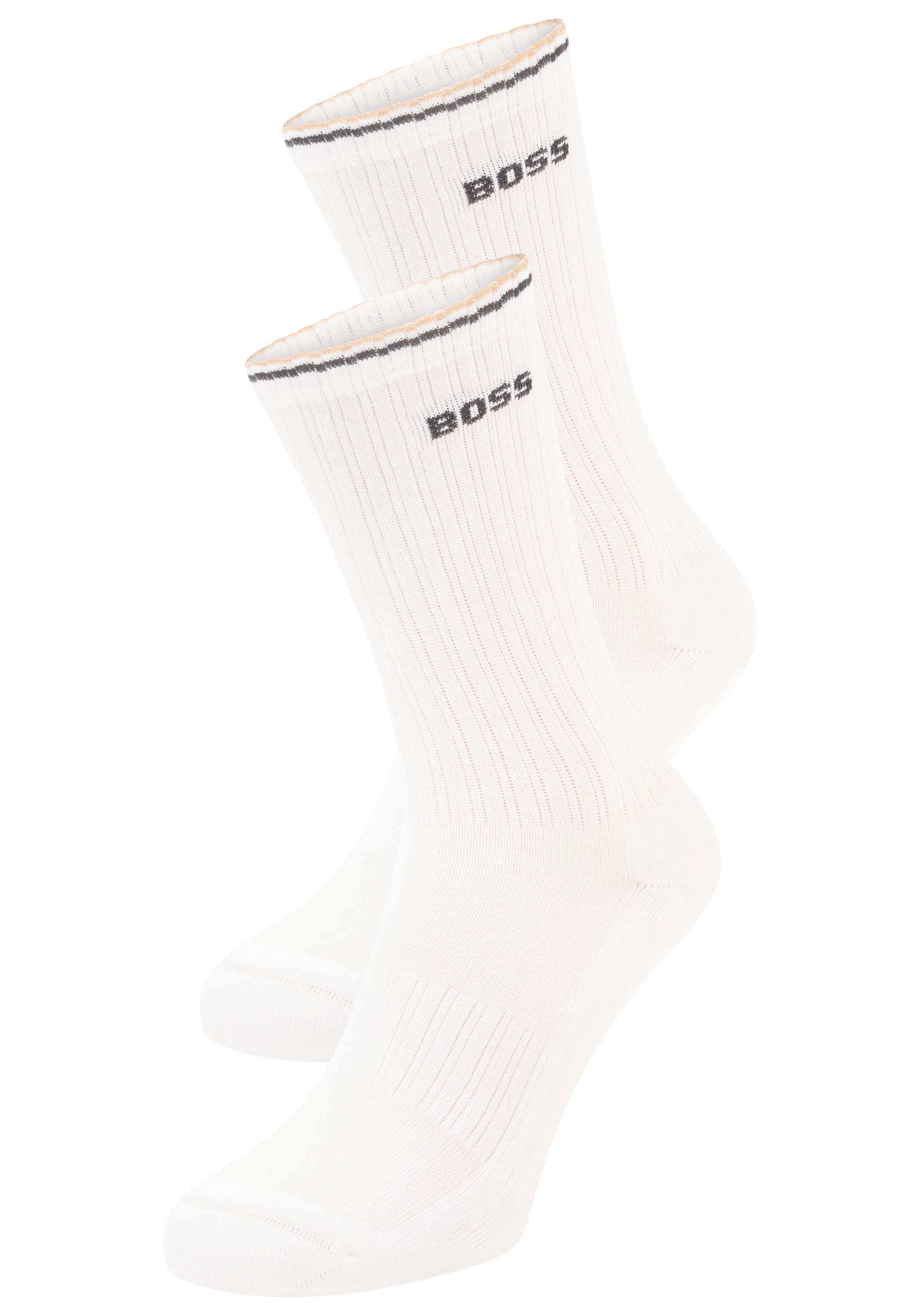 BOSS Socken »Rib Stripe« 3 Paar tlg. Rippstrick, verstärkte Fersen- und Zehenpartie