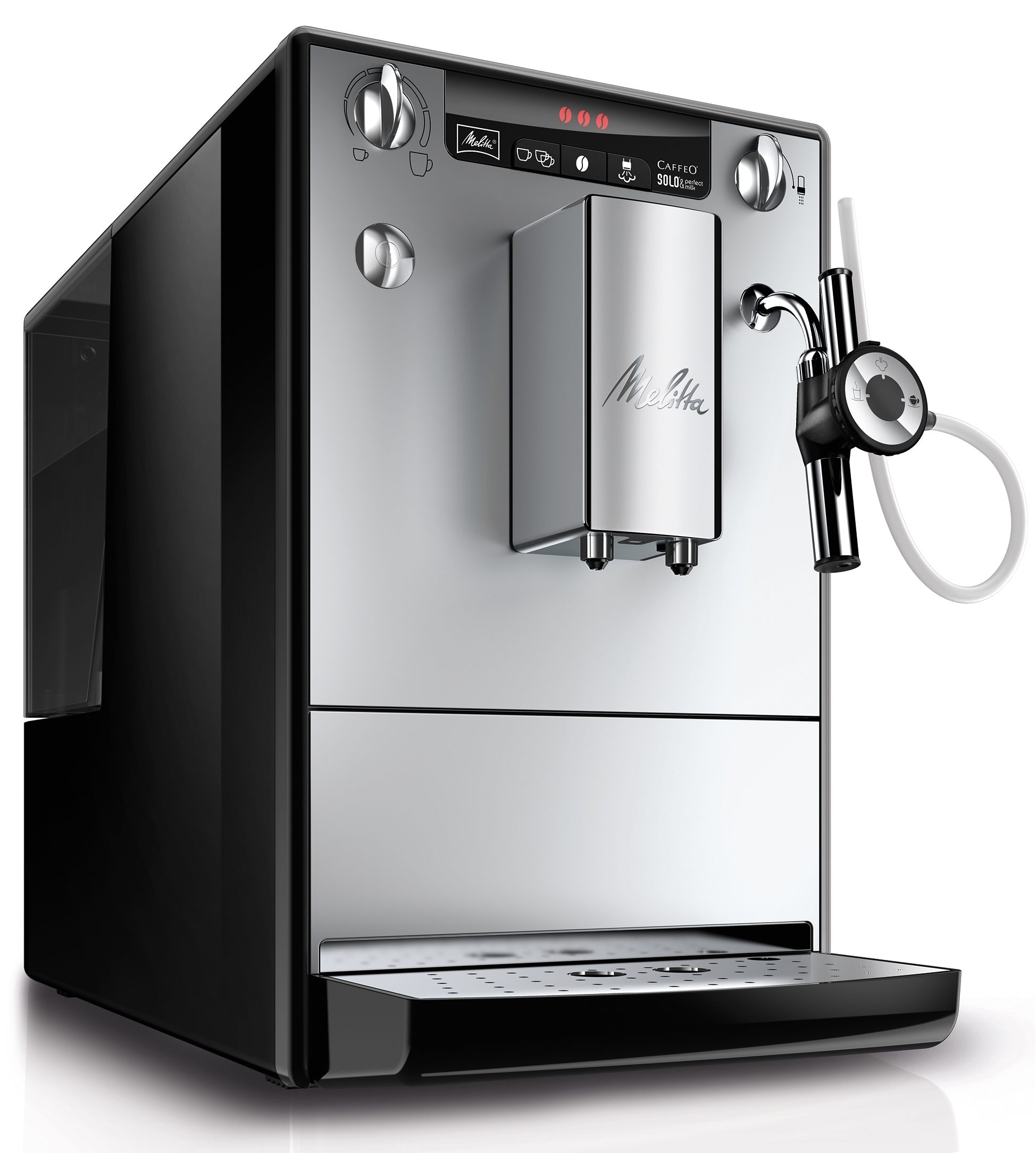 Melitta Kaffeevollautomat »Solo® & Perfect Milk E 957-201, schwarz«, Café crème&Espresso per One Touch, Milchsch&heiße Milch per Drehregler