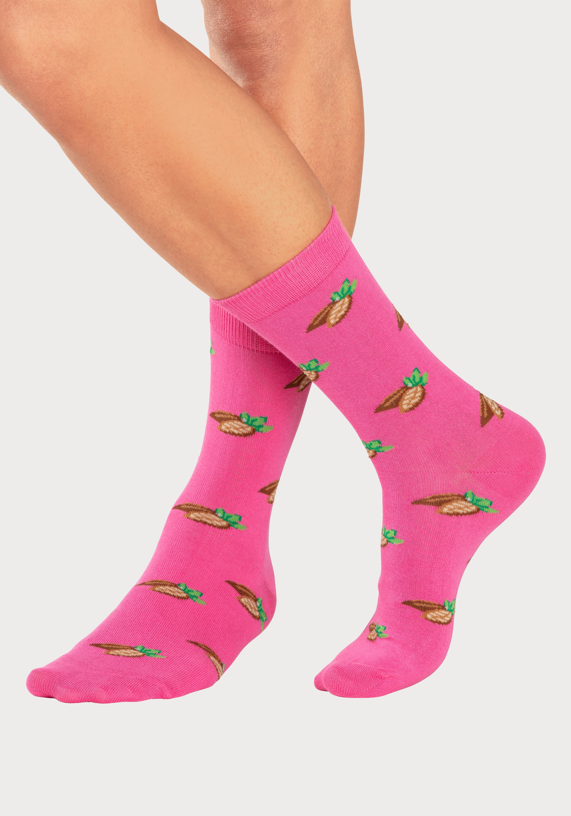 John Devin Socken, (Packung, 2 Paar), mit bunten eingestrickten Motiven