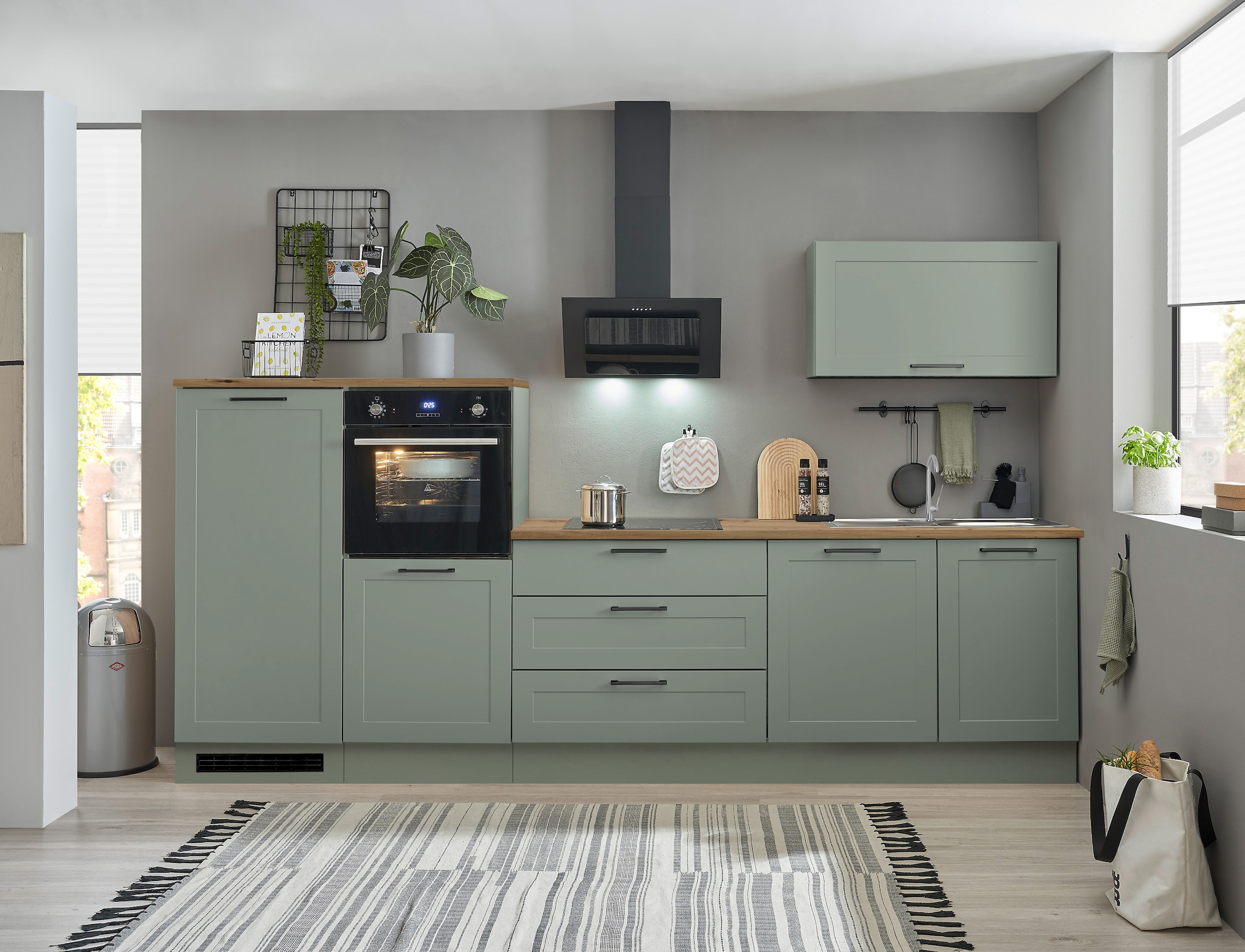 BASIC by Balculina Küchenzeile »Marsi« Breite 320 cm, höhenverstellbare Füß günstig online kaufen