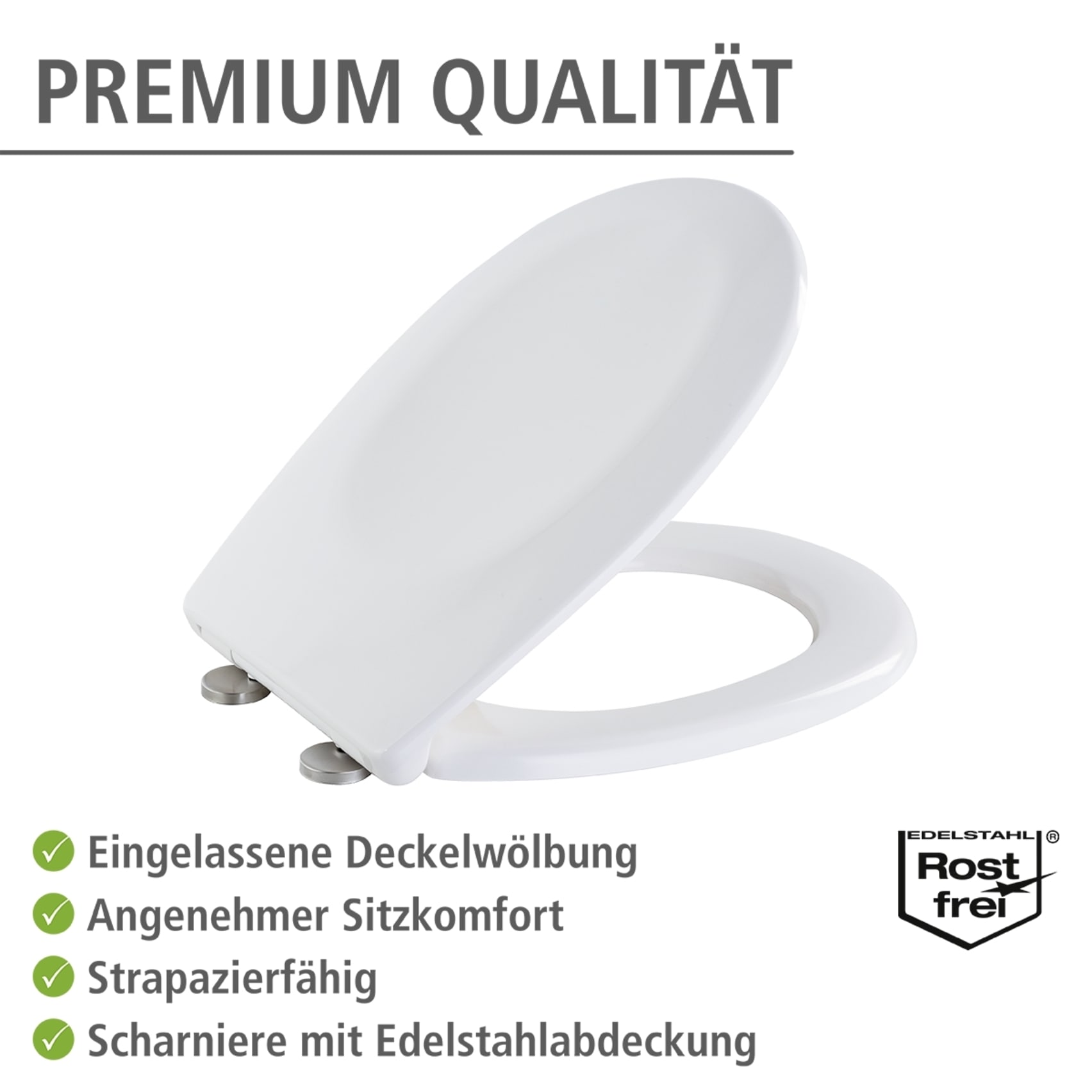 WENKO WC-Sitz »Varoni« strapazierfähiger Toilettensitz aus Duroplast mit Absenkautomatik