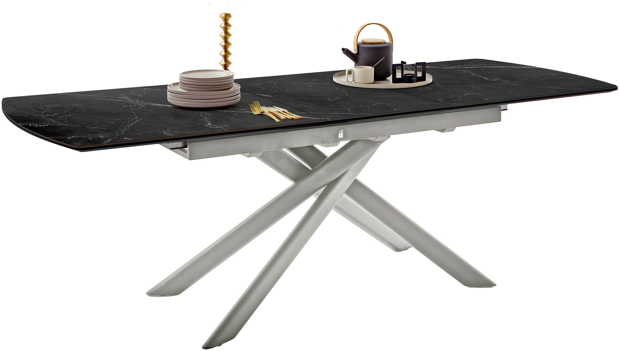 MCA furniture Esstisch »VANINO Auszugtisch 180-230 cm marmoriert«, (1 St.), Keramik,Edelstahl,Synchronauszug,ausziehbar,8-10 Personen