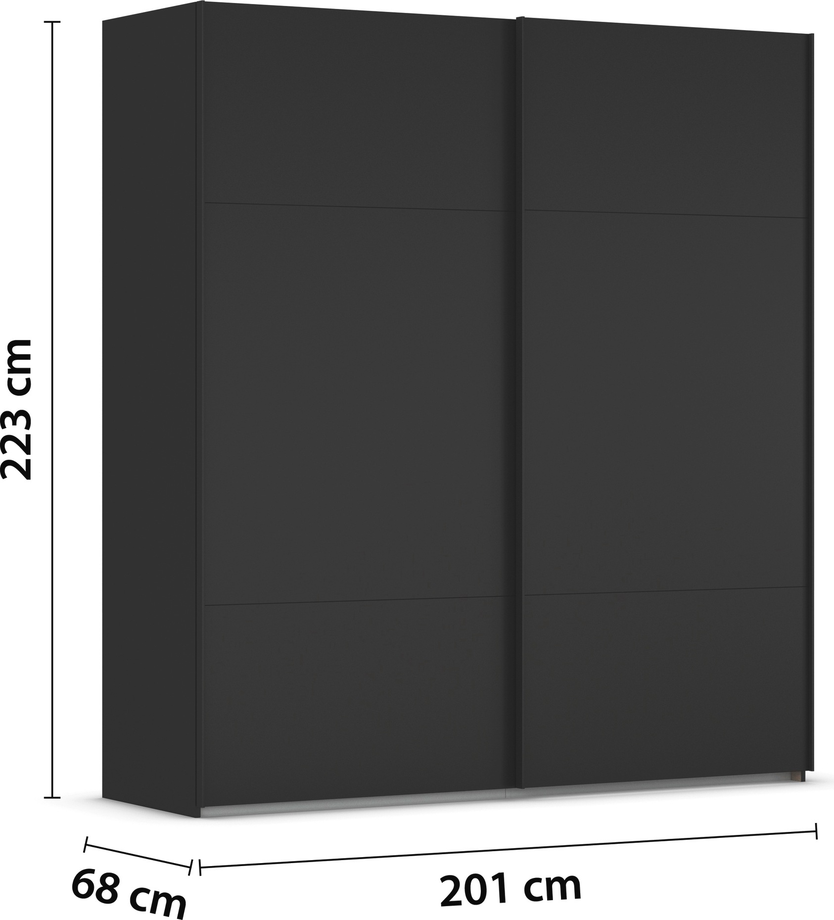 rauch Schwebetürenschrank »Kleiderschrank Schrank Garderobe Schlafzimmerschrank CONTIDO«, (in 3 verschiedenen Ausstattungen BASIC/CLASSIC/PREMIUM), aus hochwertigem Material in 6 Breiten 2 Griff-Farben MADE IN GERMANY