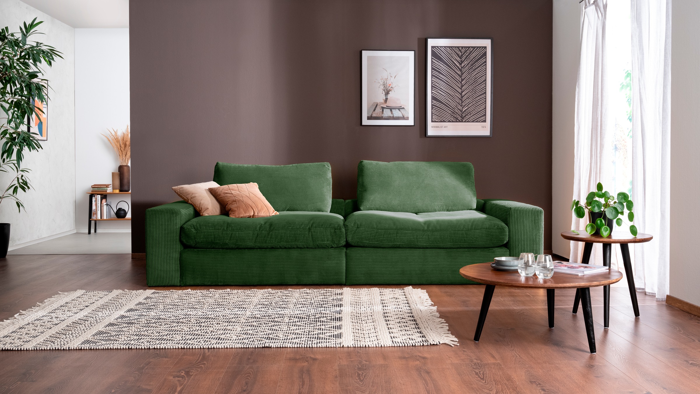 alina Big-Sofa »Sandy«, 266 cm breit und 123 cm tief, in modernem Cordstoff