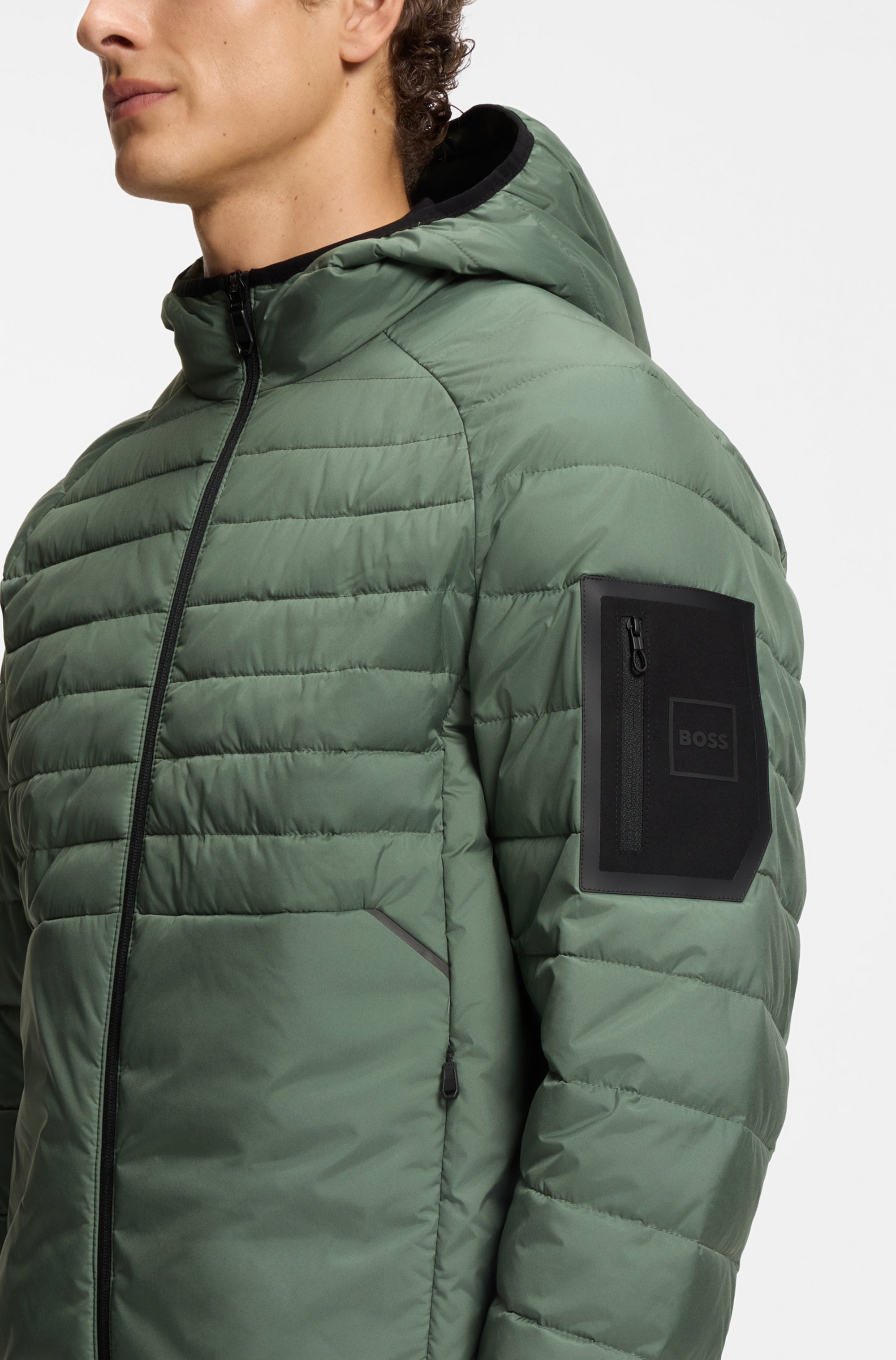 BOSS GREEN Steppjacke »OW Urbanex JT HD« mit Kapuze Kapuze, Regular Fit, reflektierende Details