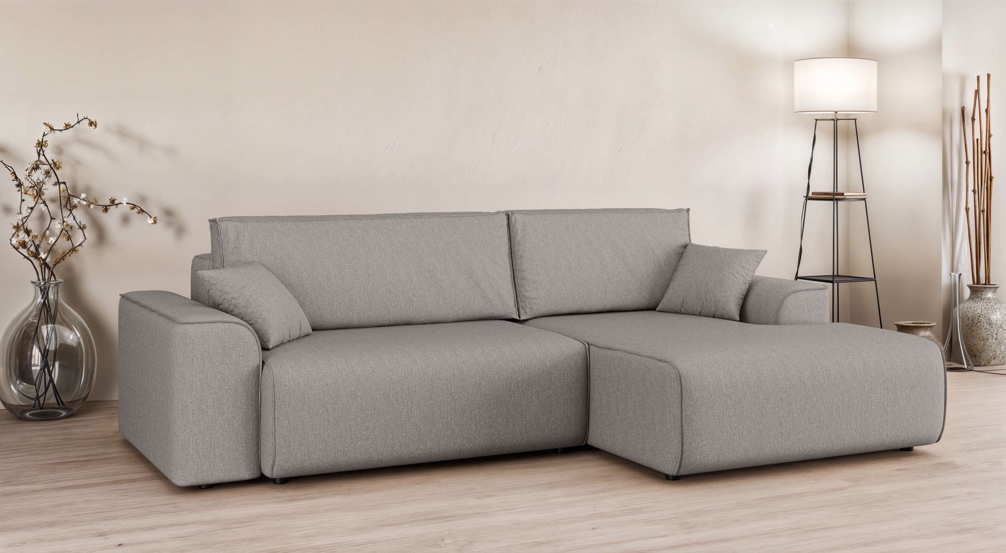 Home affaire Ecksofa »Santenay mit Bettfunktion und Bettkasten, Maße: B/T/H günstig online kaufen