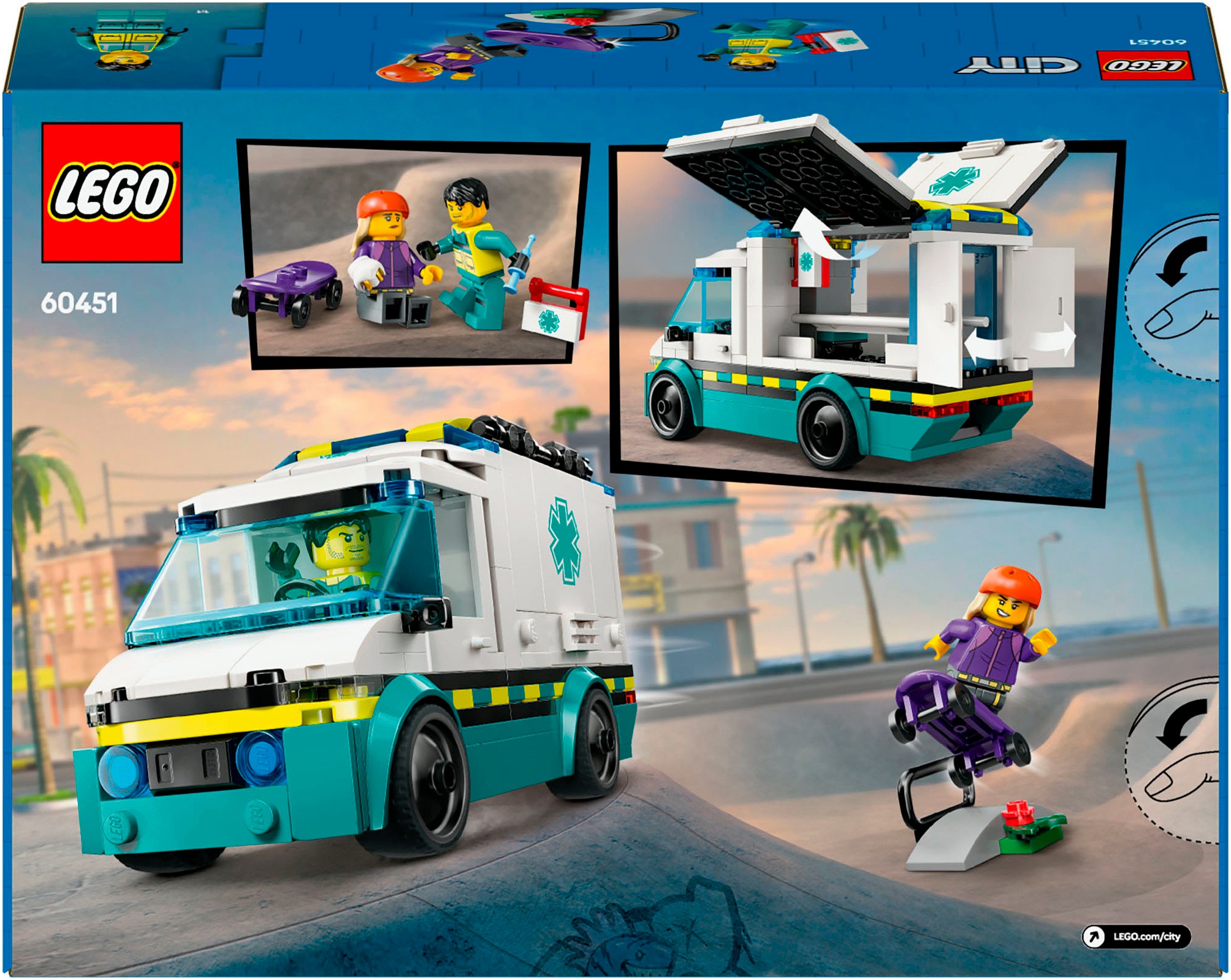 LEGO® Konstruktionsspielsteine »Rettungswagen (60451), LEGO City«, (184 St.), Made in Europe