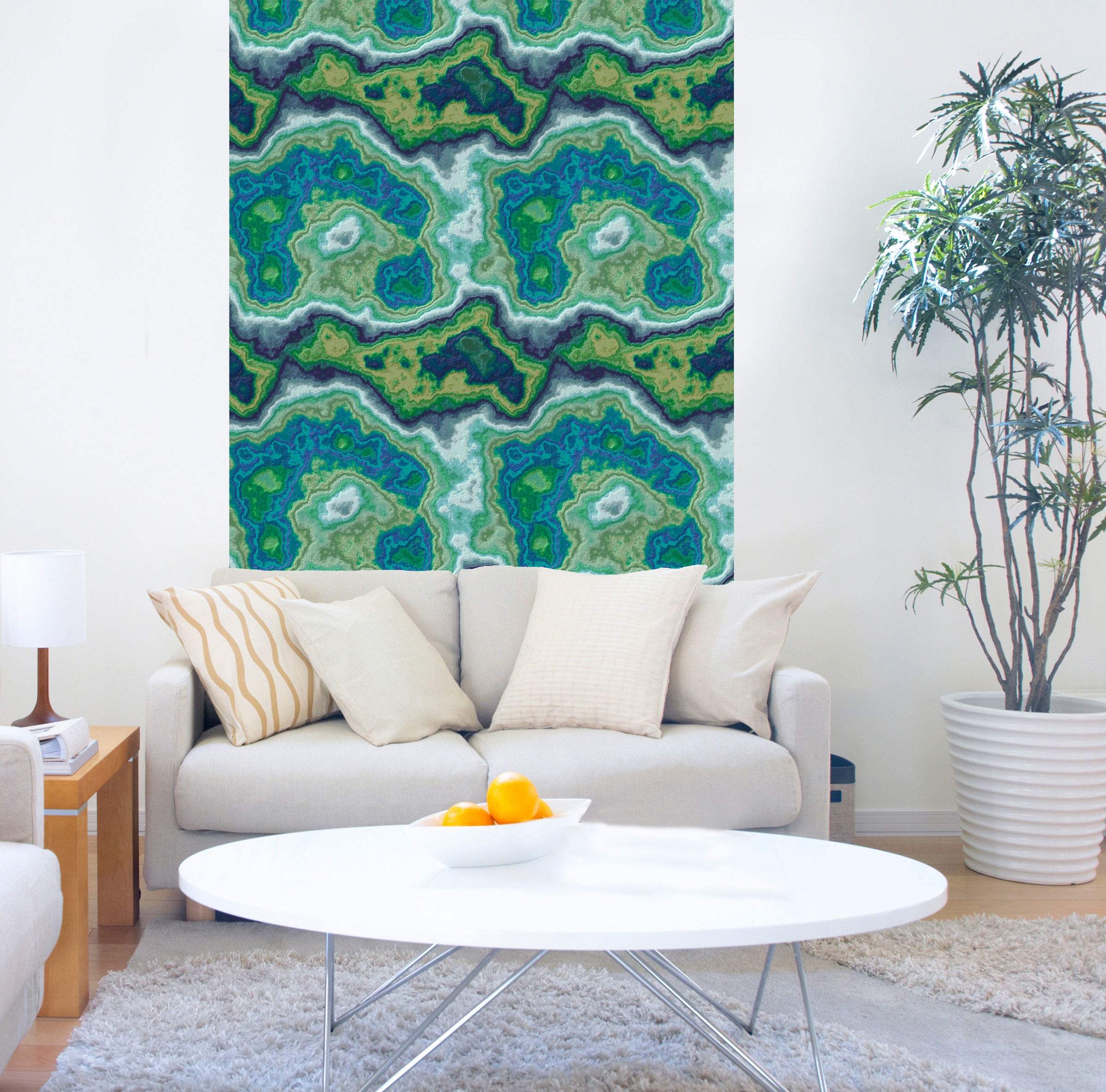 queence Vinyltapete »Aishoa«, bedruckt-clean-unifarben-minimalistisch-Abriebeffekte-Steinoptik, 90x250cm, selbstklebend, kinderleichte Anbringung, Sticker