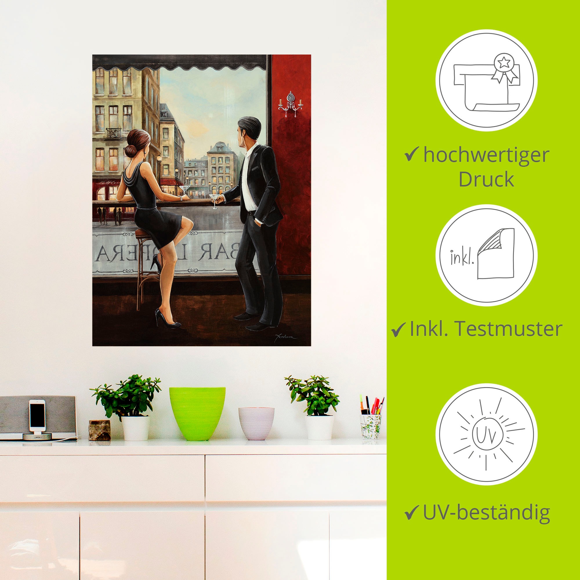 Artland Wandbild »Bar«, Bar & Lounges, (1 St.), als Alubild, Outdoorbild, Leinwandbild, Poster, Wandaufkleber