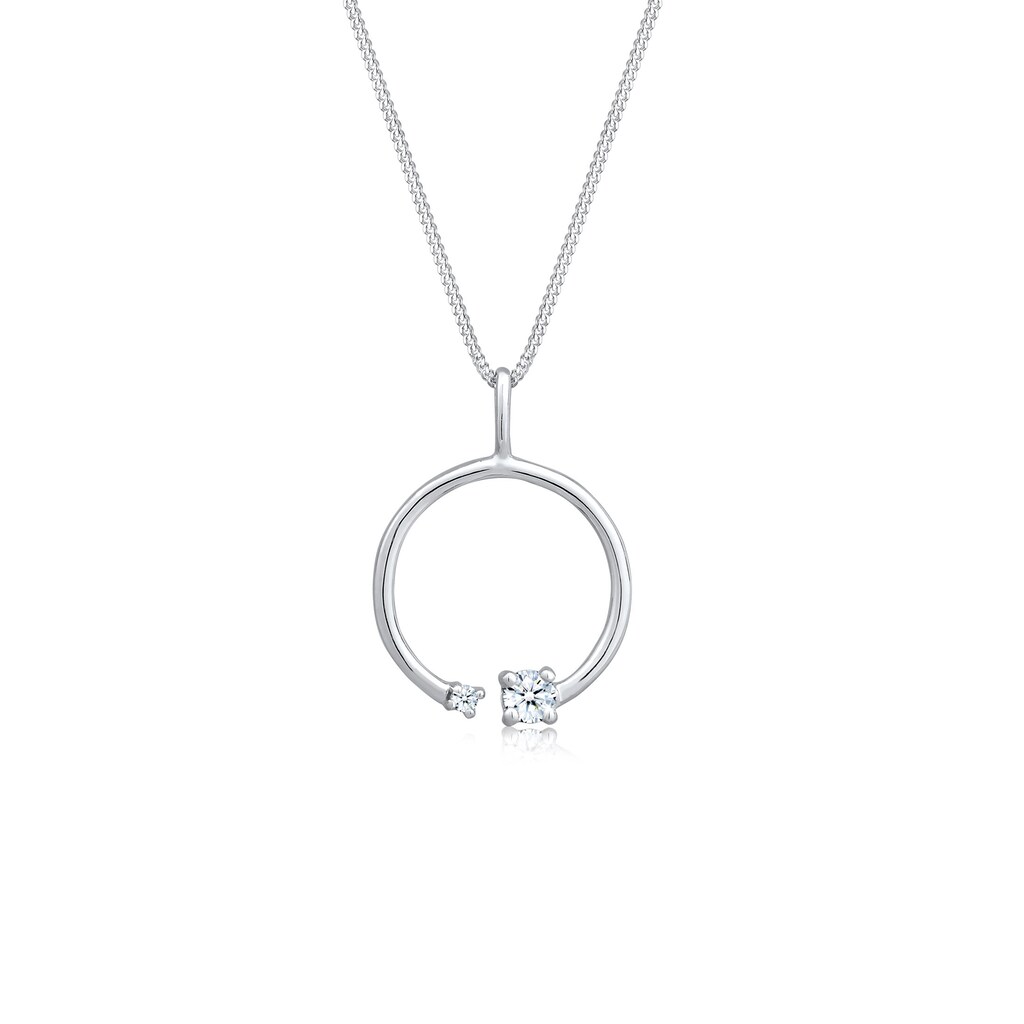 Elli DIAMONDS Collierkettchen »Kreis Geo Basic Diamant (0.125 ct.) 925 Silber«