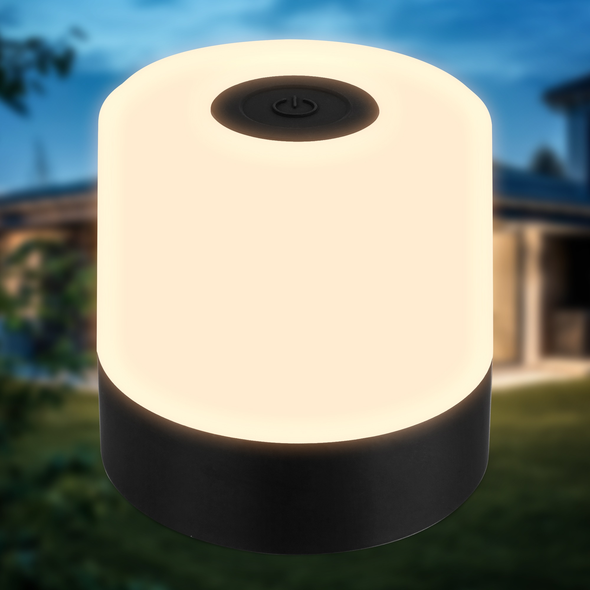 B.K.Licht Außen-Tischleuchte »BK_TL1588 Akku LED Tischlampe, 3-Stufen Touchdimmer, mit USB«, 1 flammig, Leuchtmittel LED-Modul | LED fest integriert, 2.700 K, 150 Lm, 2W, integrierte Batterie, IP44, 7xx7 cm, Schwarz