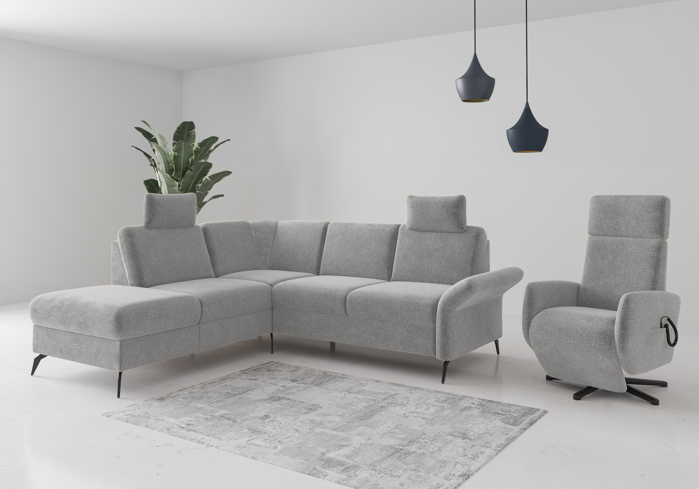 Home affaire Ecksofa »Rochelle«, optional: Armteilverstellung, klappbar, Bettkasen