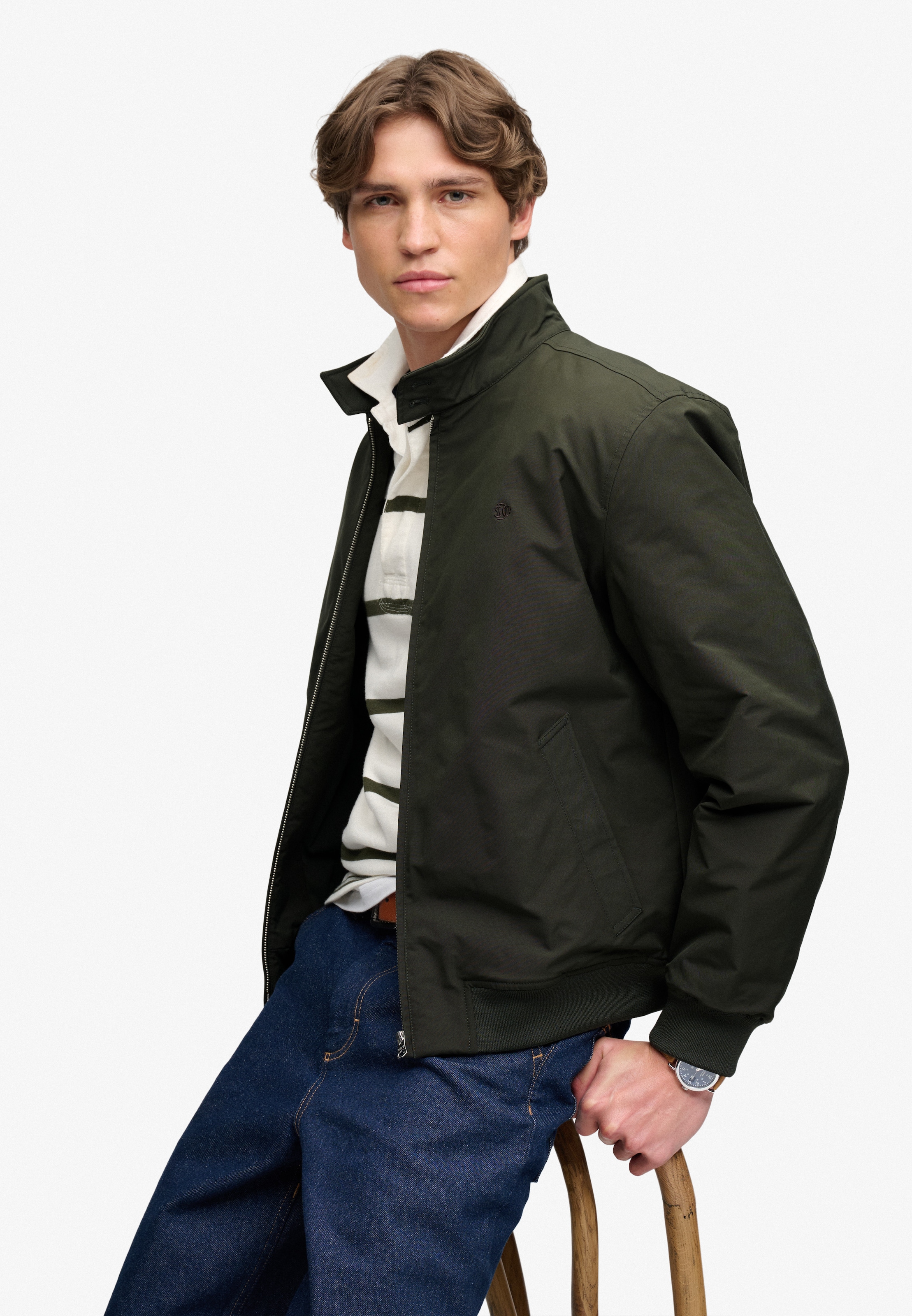 Superdry Blouson »CAMPUS PADDED HARRINGTON JKT« Kunstfaser, relaxed fit