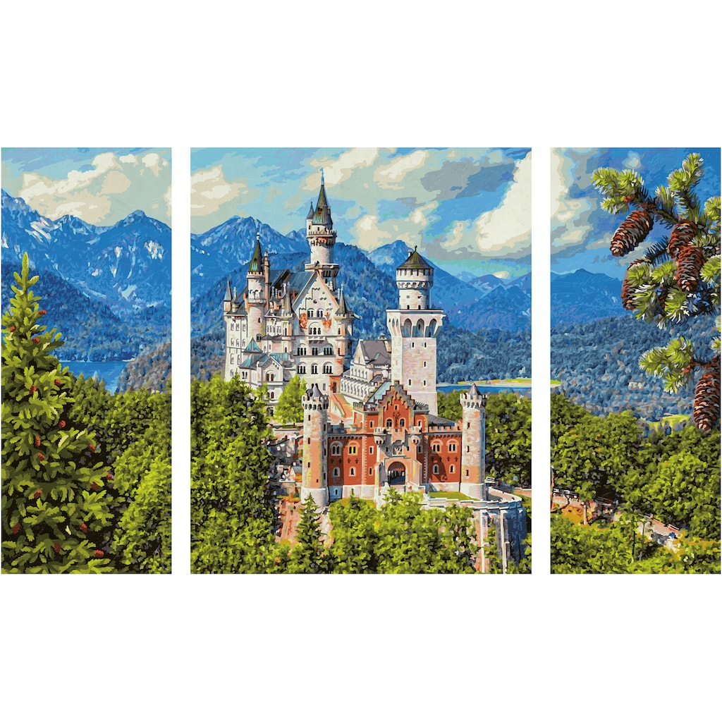 Schipper Malen nach Zahlen »Meisterklasse Triptychon - Schloss Neuschwanstein«, Made in Germany