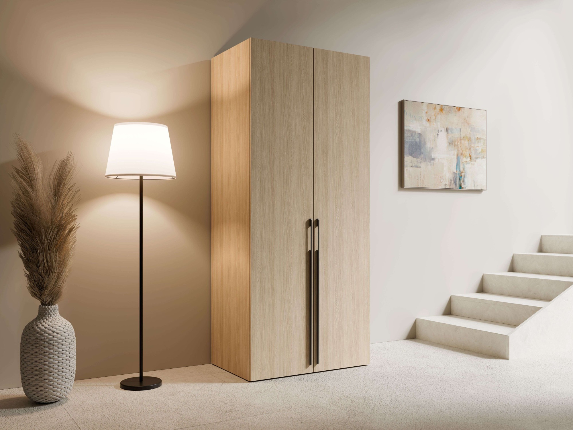 Home affaire Kleiderschrank »TRENTO Garderobe, Wäscheschrank mit 2 Türen«, mit Kleiderstange und Einlegeboden, Maße B/H/T: 90,5/208/58 cm