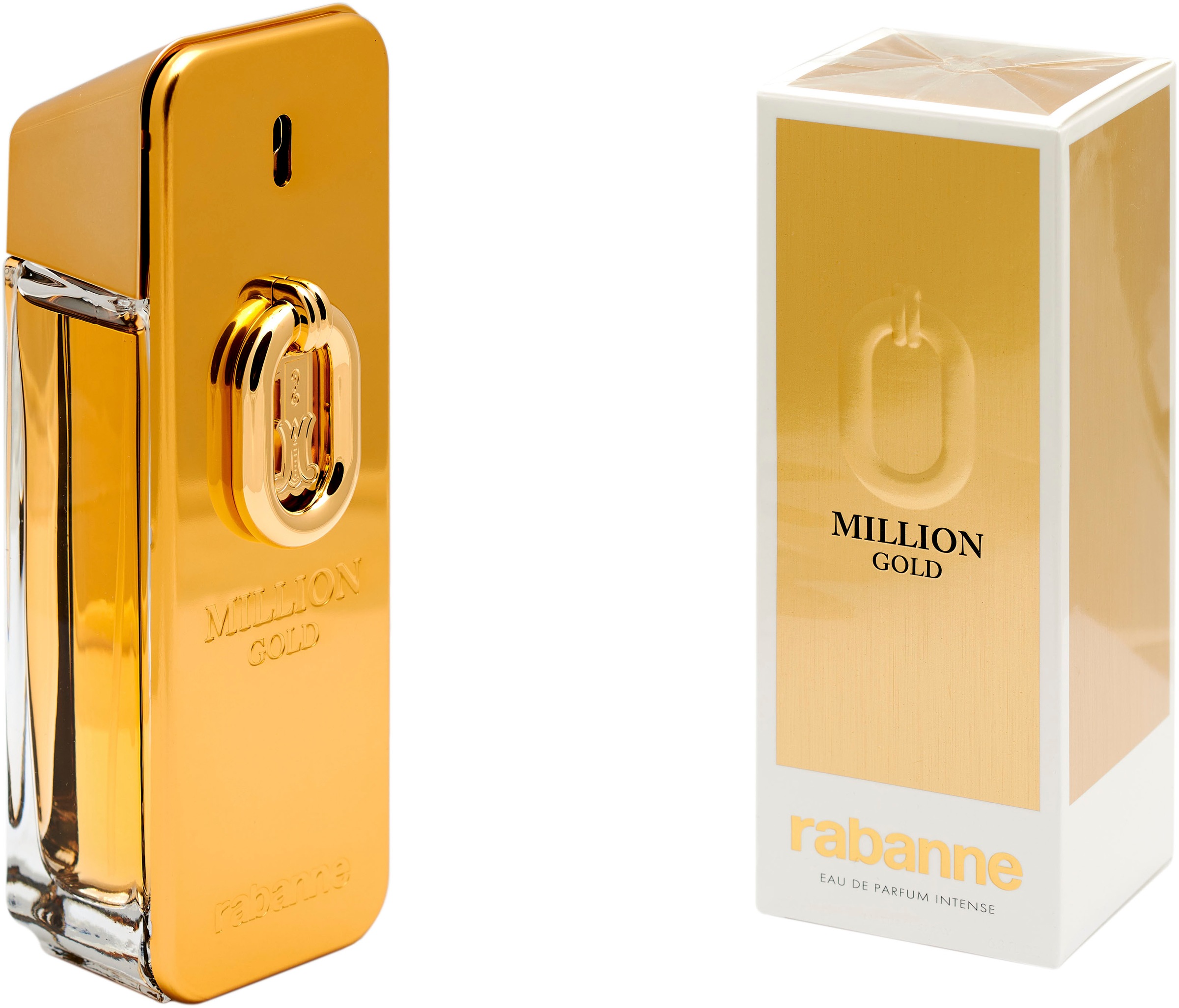 PACO RABANNE Eau de Parfum »Rabanne Million Gold Intense« mit holziger Note transparent Herrenduft von Paco Rabanne