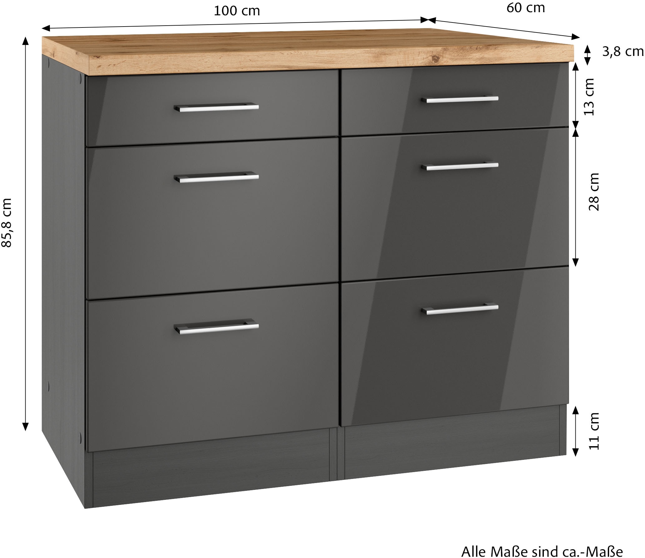 KOCHSTATION Unterschrank »KS-Milan«, HELD Möbel, Auszugschrank 50 cm, matte oder hochglänzende Fronten