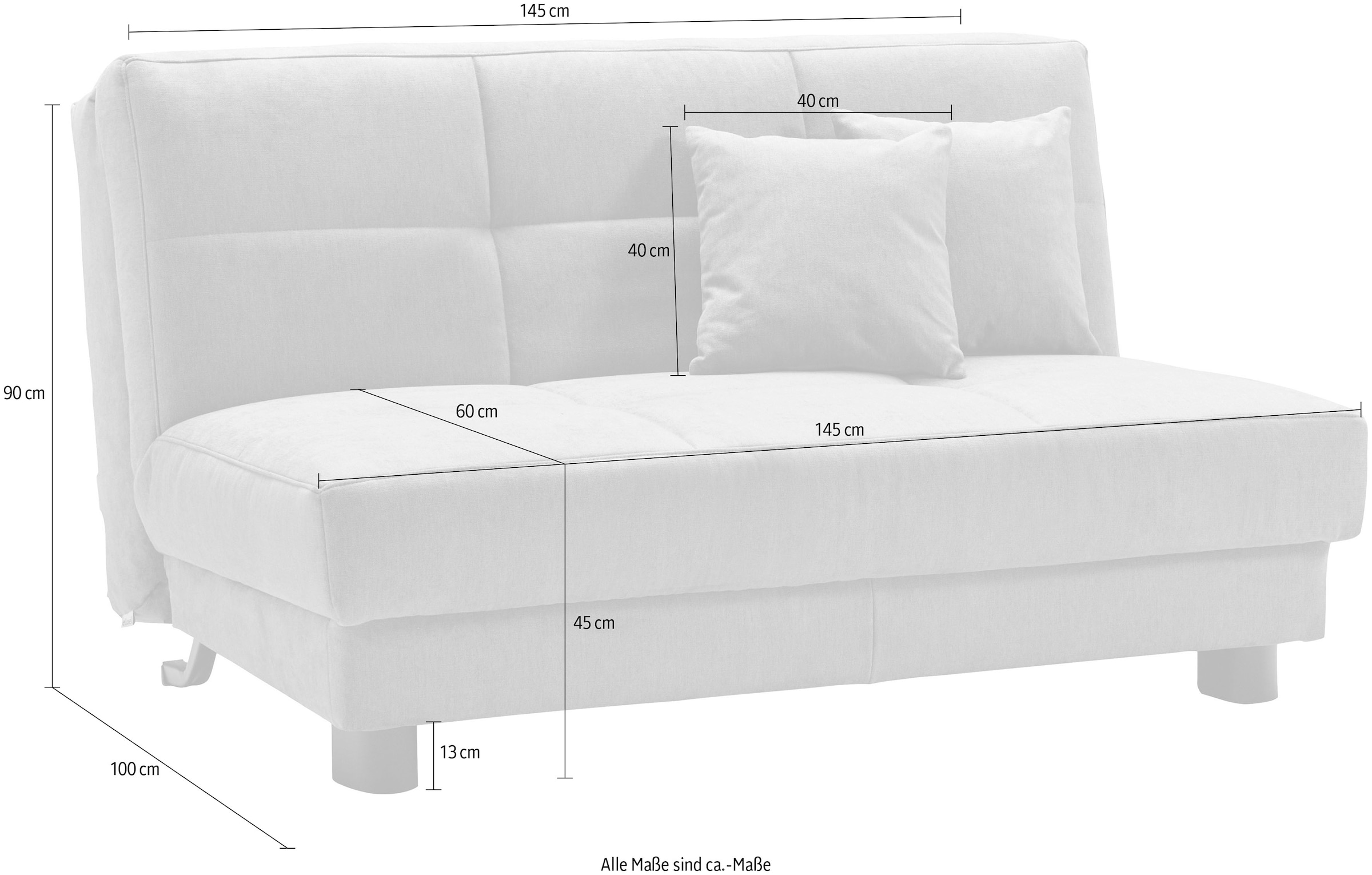 ell + ell Schlafsofa »Tilda«, Breite 145 cm, inkl. 2 Zierkissen