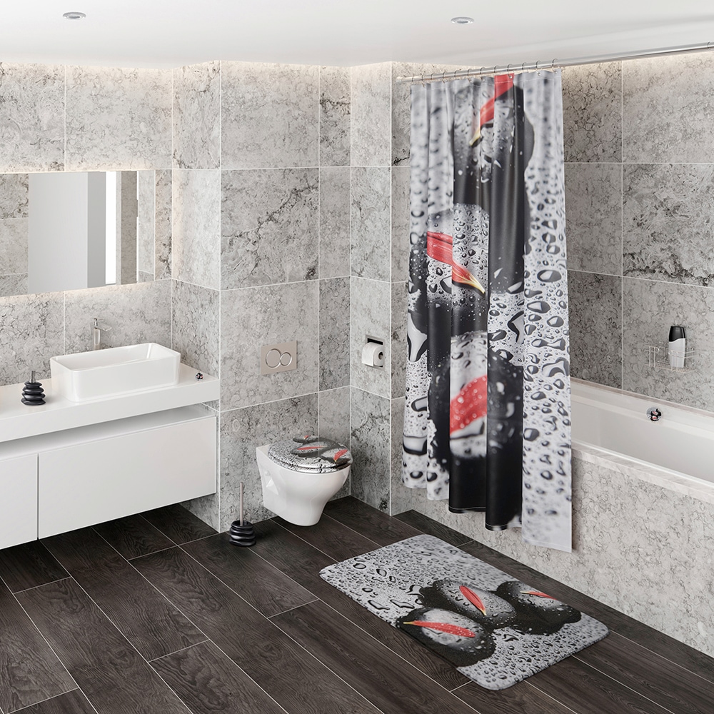 Sanilo Badaccessoire-Set »Elegance«, (Komplett-Set, 3 tlg.), bestehend aus WC-Sitz, Badteppich und Waschbeckenstöpsel