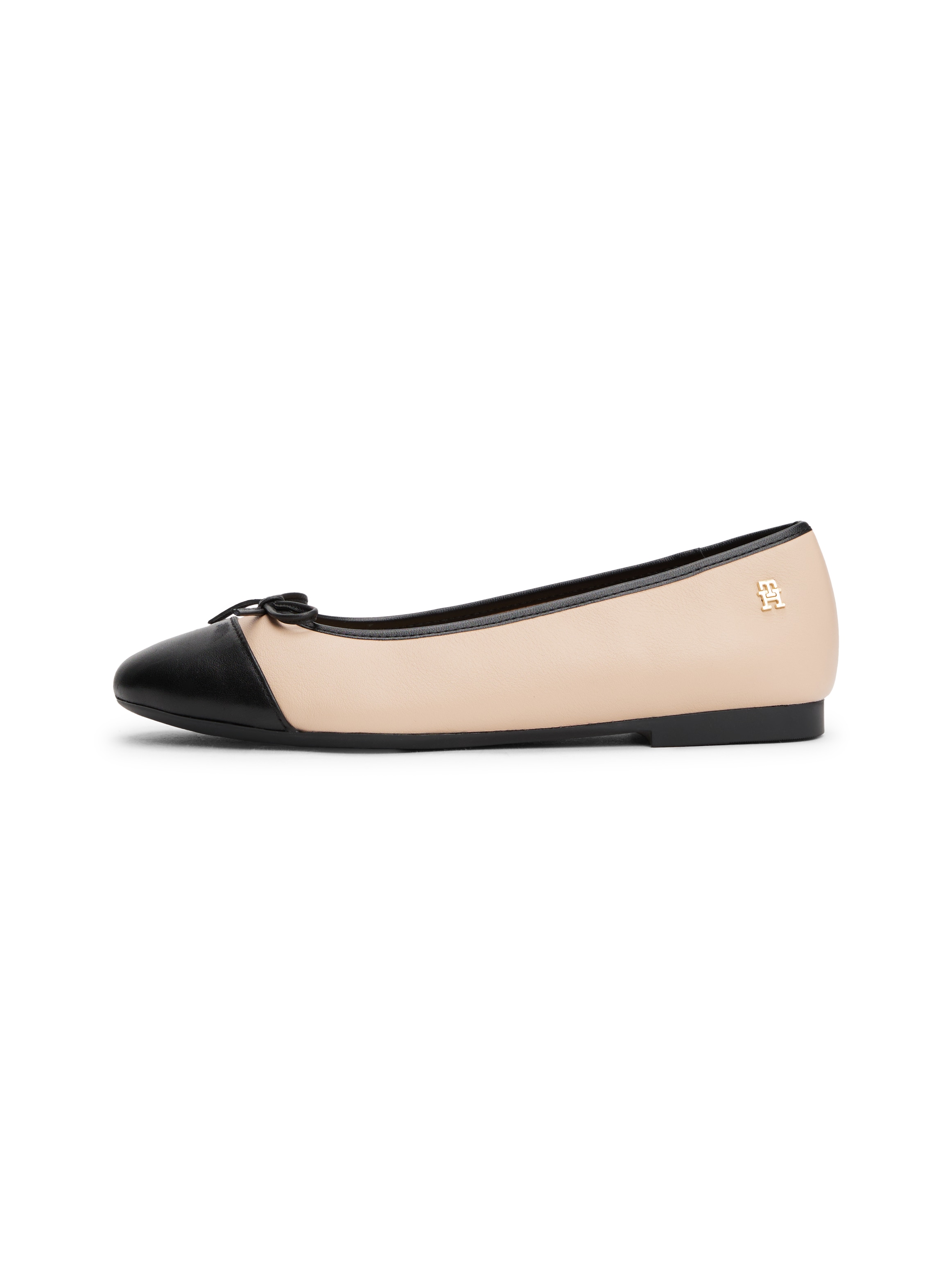 Tommy Hilfiger Ballerina »TOE CAP LEATHER BALLERINA«, Businesschuh, Schlupfschuh in schmaler Form