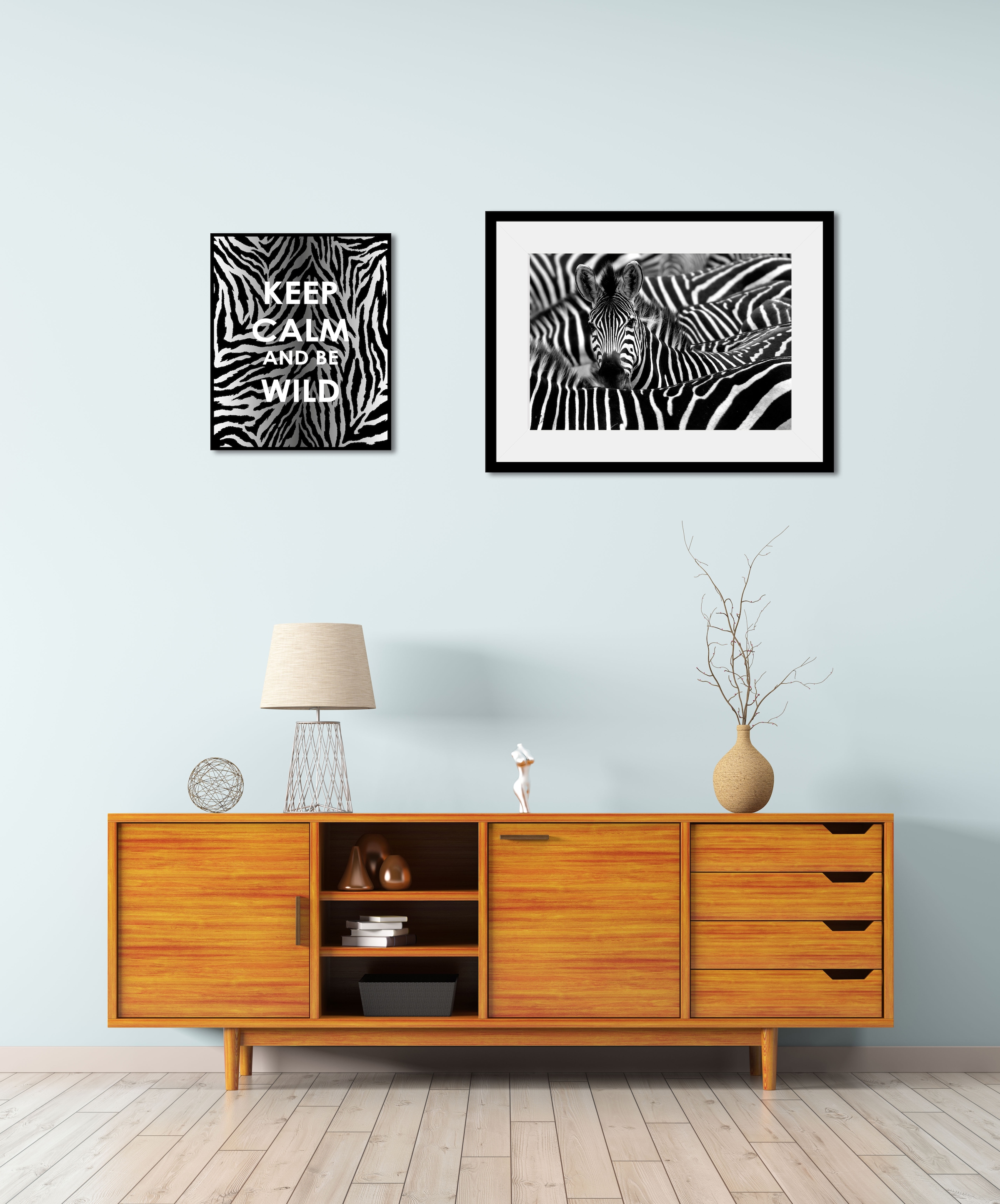 queence Bild »Zebra«, Abstrakt, (2 St.), gerahmt günstig online kaufen