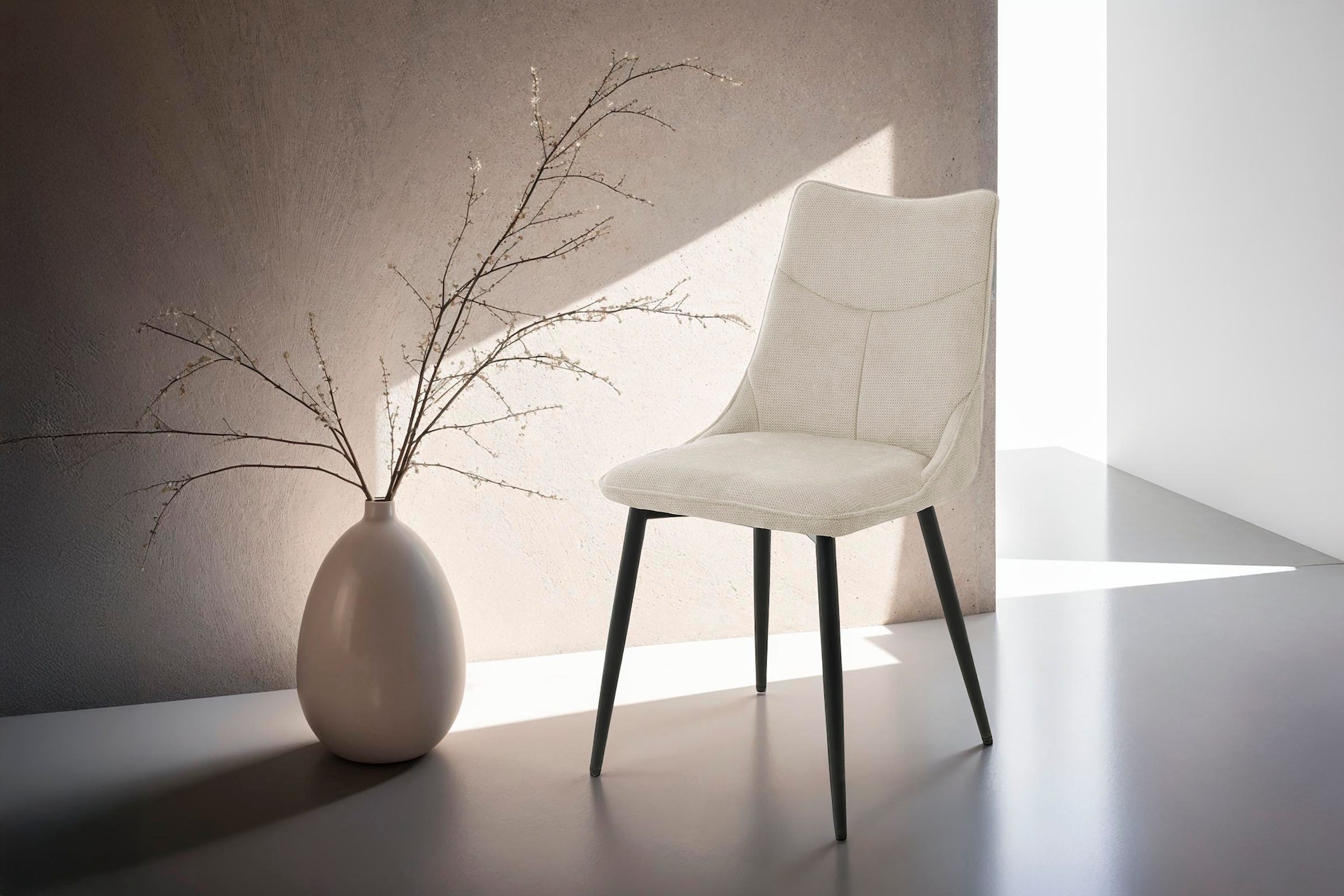 byLIVING Esszimmerstuhl »Carlo (2er-Set)«, (Set), Gestell Metall schwarz, K günstig online kaufen