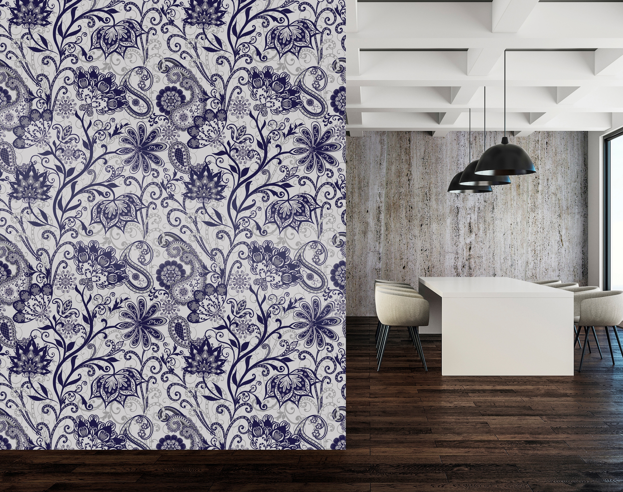 queence Vinyltapete »Felice« Motiv | bedruckt | botanisch | geblümt | gemustert | natürlich glatt 90x250cm, selbstklebend, kinderleichte Anbringung, , Sticker