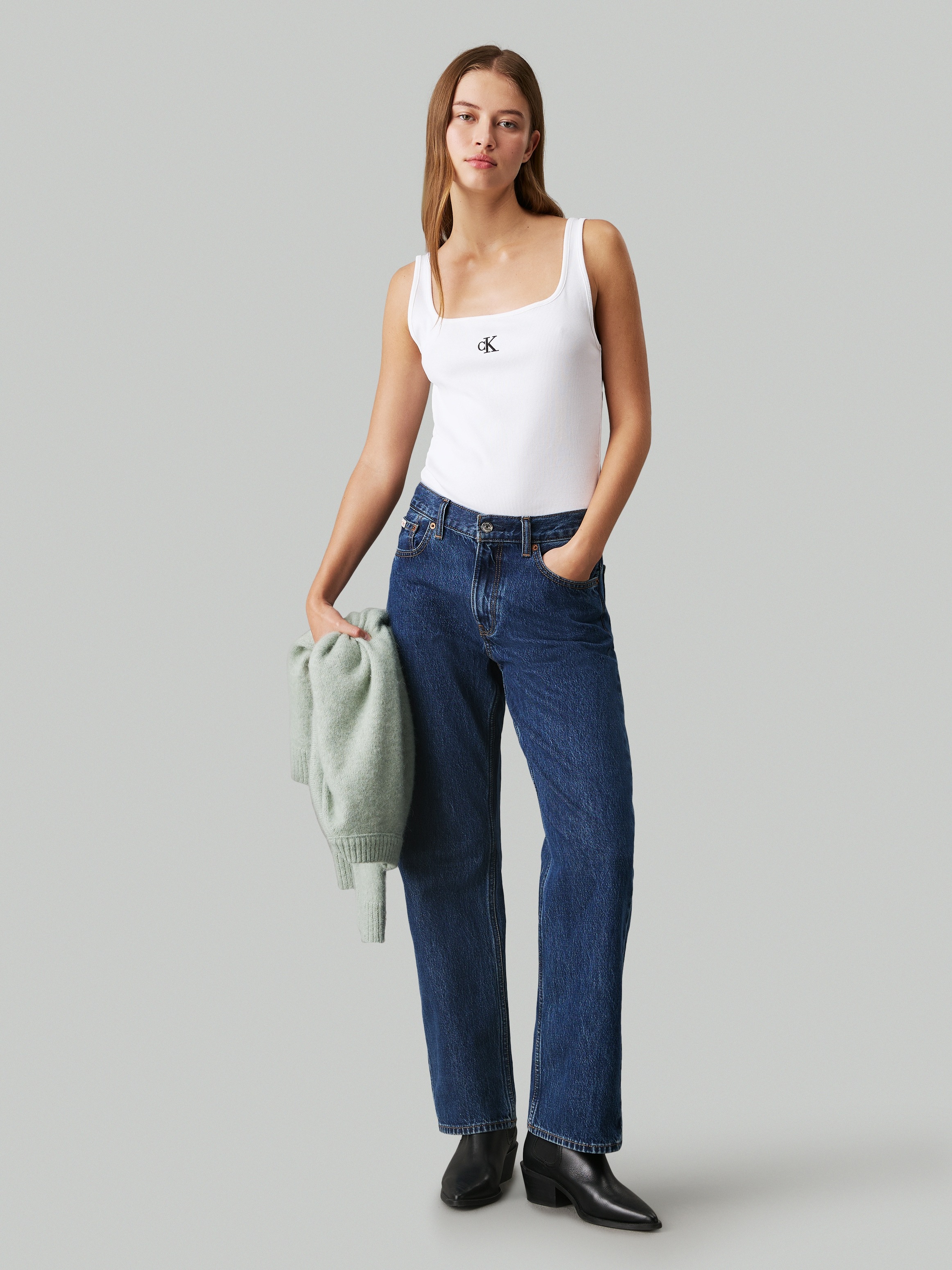 Calvin Klein Jeans Tanktop »CK RIB TANK TOP« mit eckigem Ausschnitt