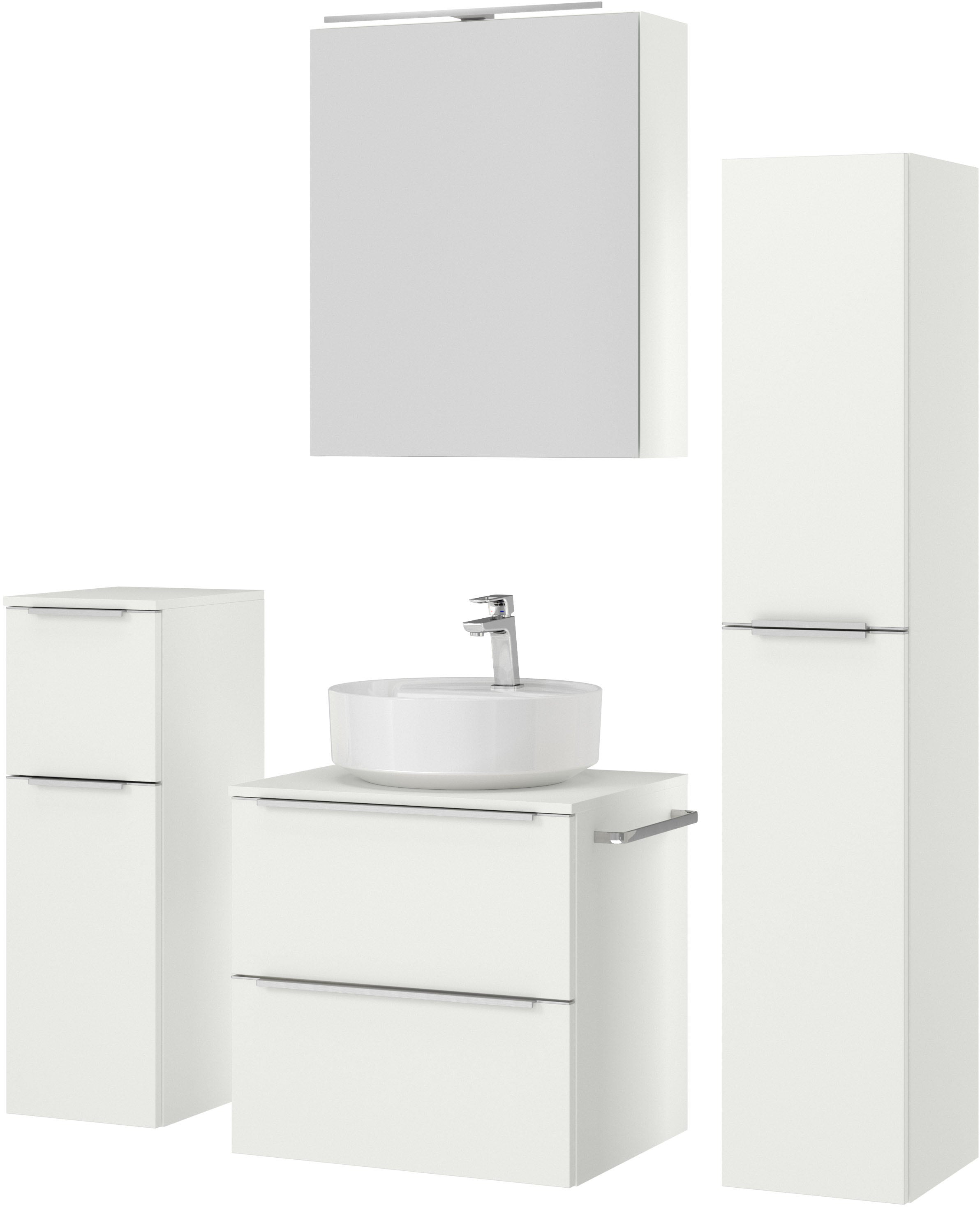 nobilia® Badmöbel-Set »Alvene« vormontiert, mit Soft-Close, 4 Stk. tlg.