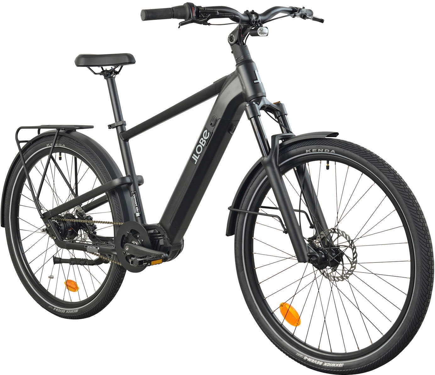 LLobe E-Bike »CityVenture E-Bike 27,5" Vermont MM, schwarz«, 7 Gang, Mittelmotor 250 W