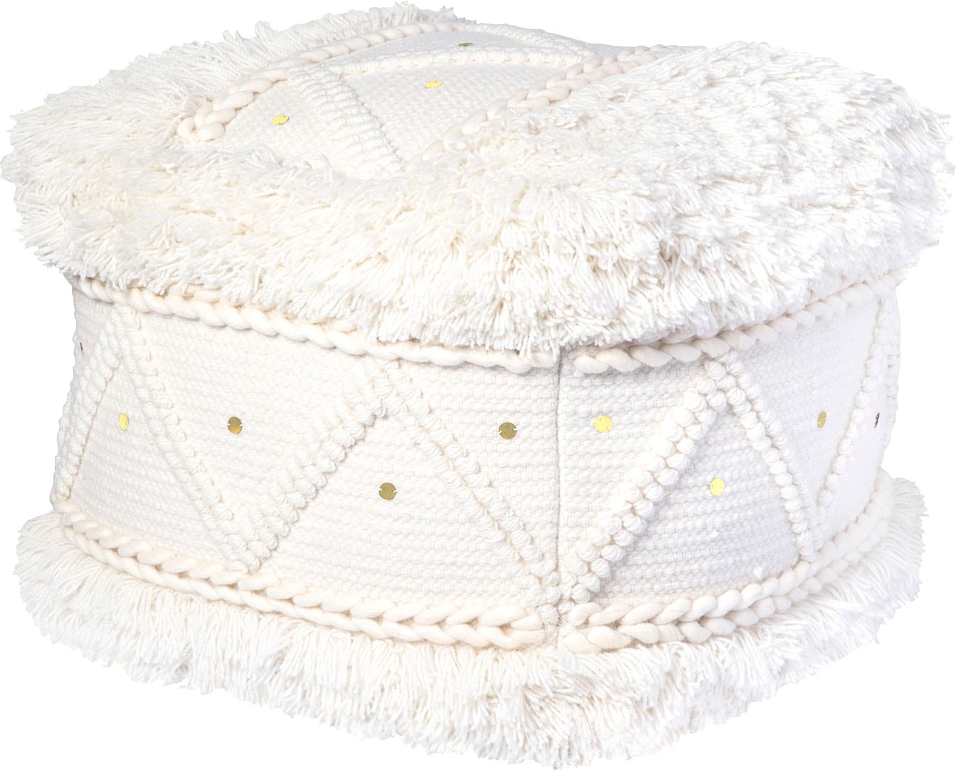 Kayoom Pouf »Pouf Bohist 525 50cm x 50cm«, (1 St.), handgefertigt, Unikat, sehr gut kombinierbar