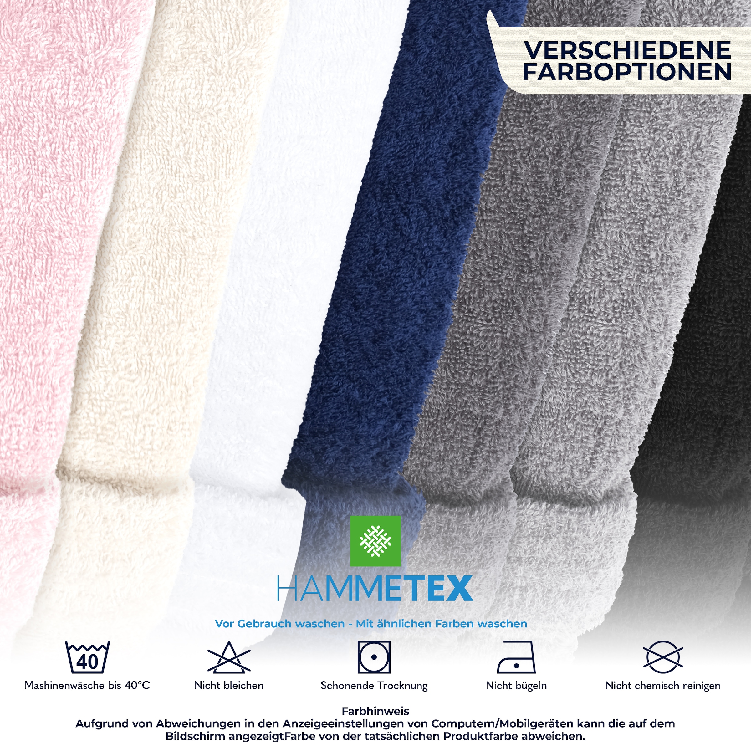 HAMMETEX Damenbademantel »Ren, 100% Baumwolle« 380 g/m² Frottee Bademantel mit Taschen – Saugfähig & Weich