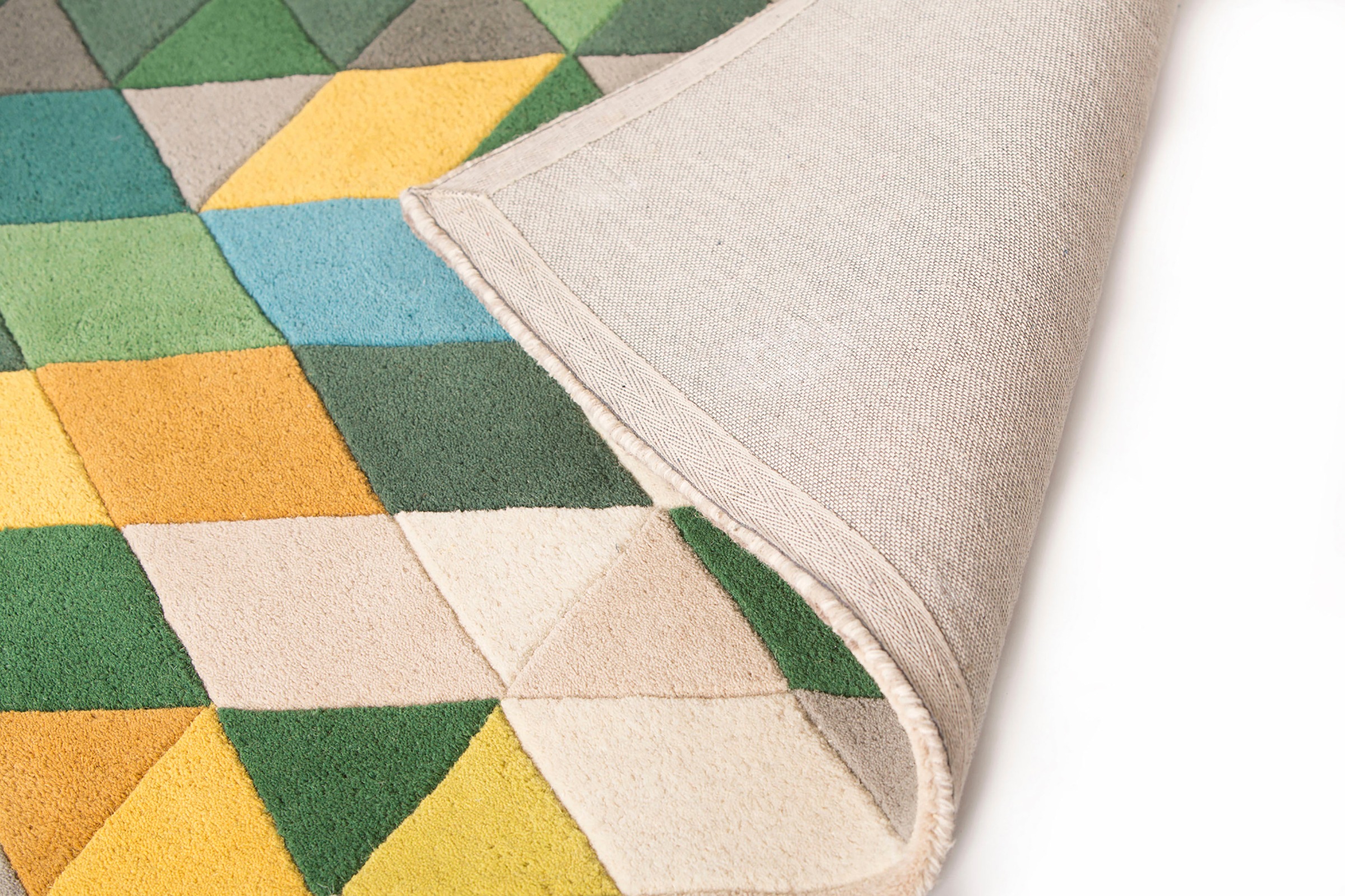 FLAIR RUGS Wollteppich »Prism, modern & geometrisch«, rechteckig, 10 mm Höhe, aus 100% Wolle, mehrfarbig, geometrisches Muster, mit Hoch-Tief-Effekt