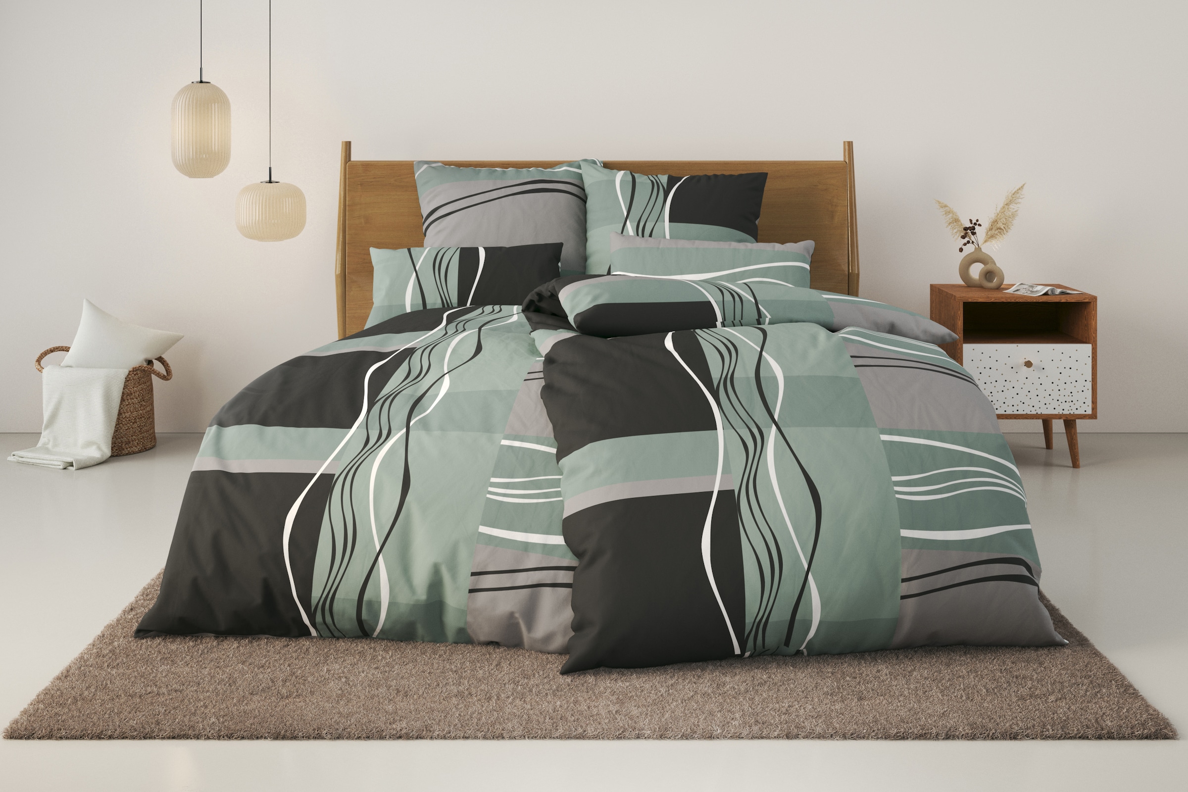 my home Bettwäsche »Kelian« 2 Stk. tlg. in verschiedenen Qualitäten, gemust günstig online kaufen