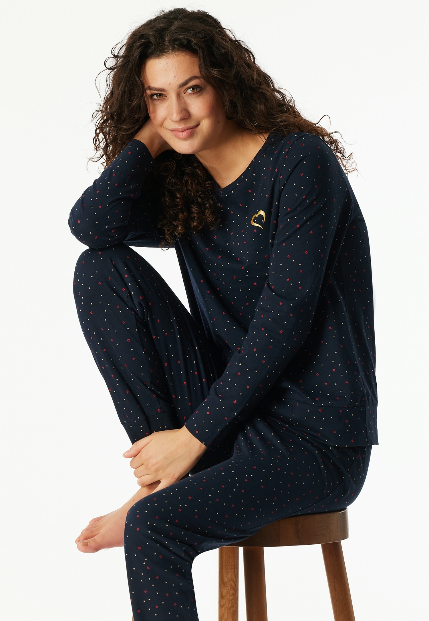 Schiesser Schlafanzug »Family« 0, 2 tlg. Langarm, Baumwolle, Rundhalsausschnitt