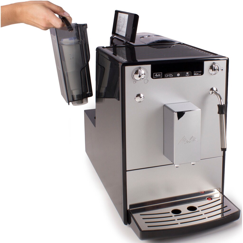 Melitta Kaffeevollautomat »Solo® & Milk E953-202, silber/schwarz«, Café crème & Espresso per One Touch, Düse für Milchschaum