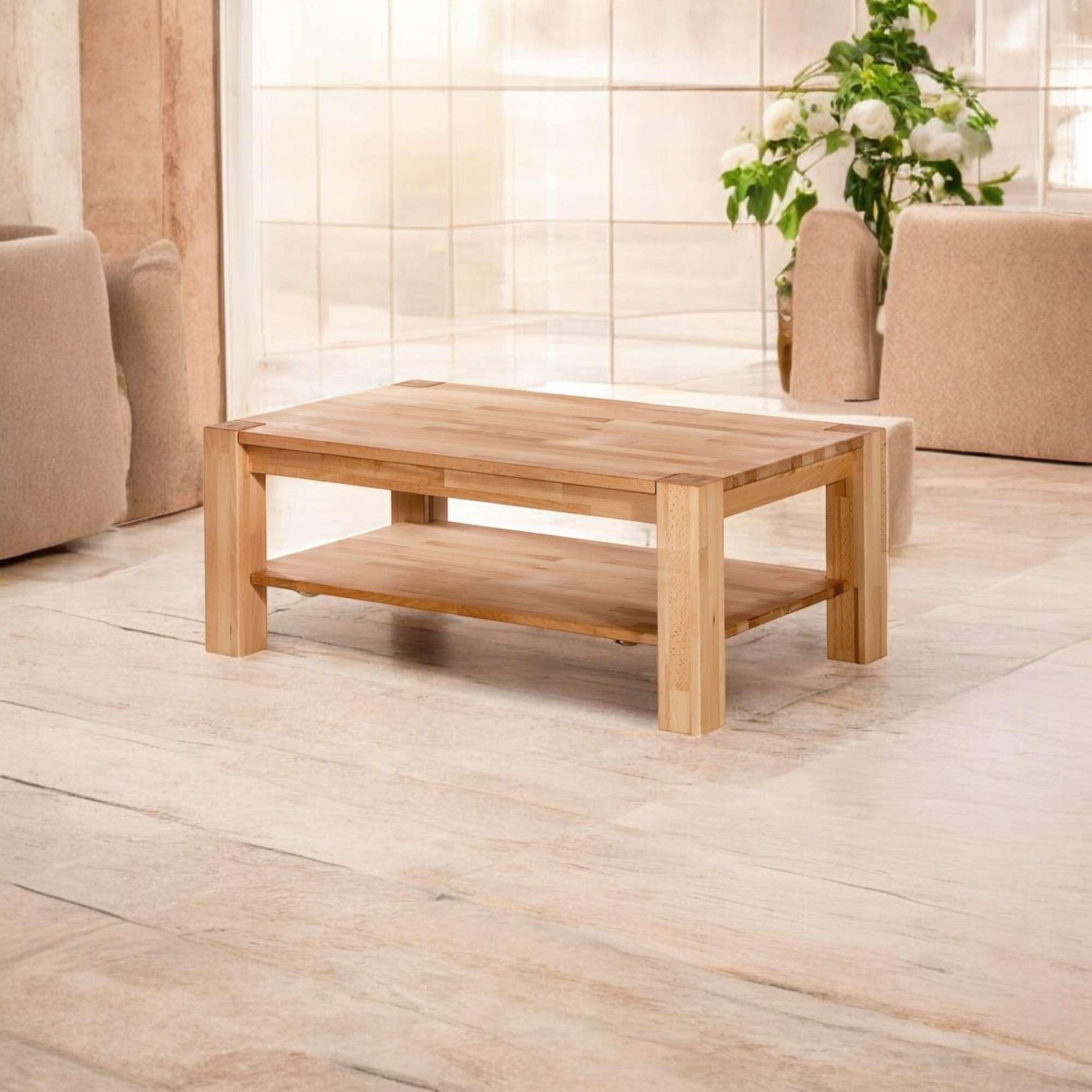 Home affaire Couchtisch »Street Kaffeetisch, Massivholz, in Buche geölt, TOP-PRODUKT«, mit Rollen, mit Ablage, classic, zeitloss
