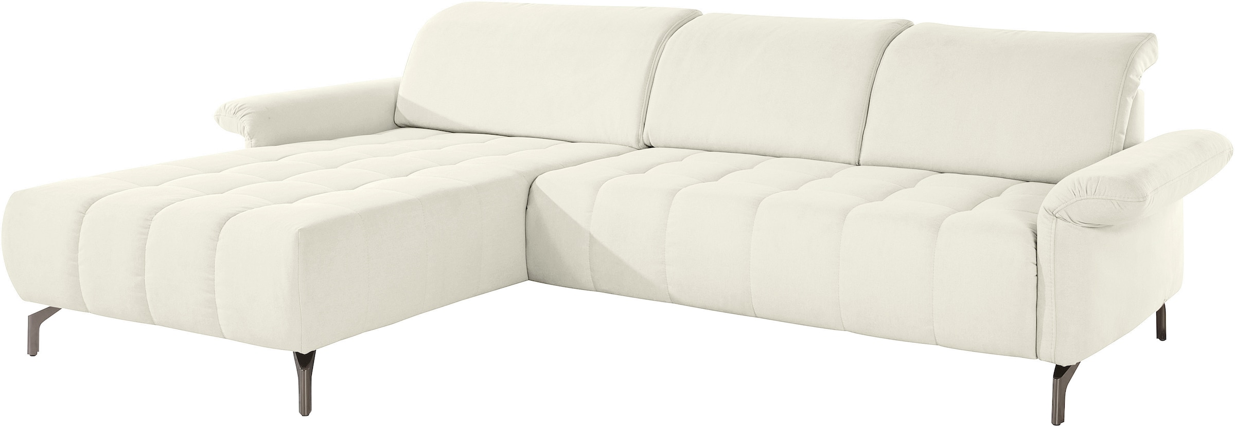 INOSIGN Ecksofa »Fresh L-Form«, Federkern, wahlweise Kopfteilverstellung und motorischer Vorziehsitz