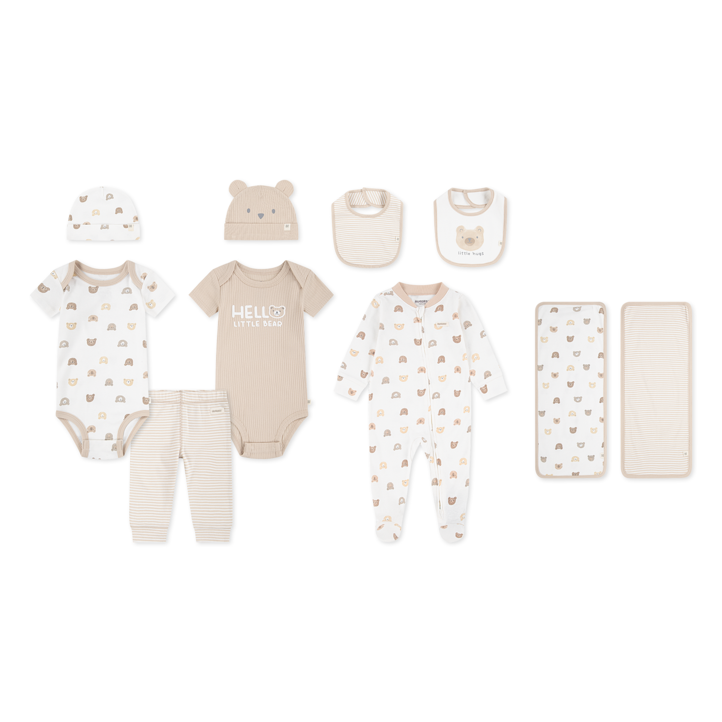 HUGGIES babywear Neugeborenen-Geschenkset »HGHN 10PC GIFT BOX SET« Set, 10 Stk. tlg. mit Bärchenmotiven