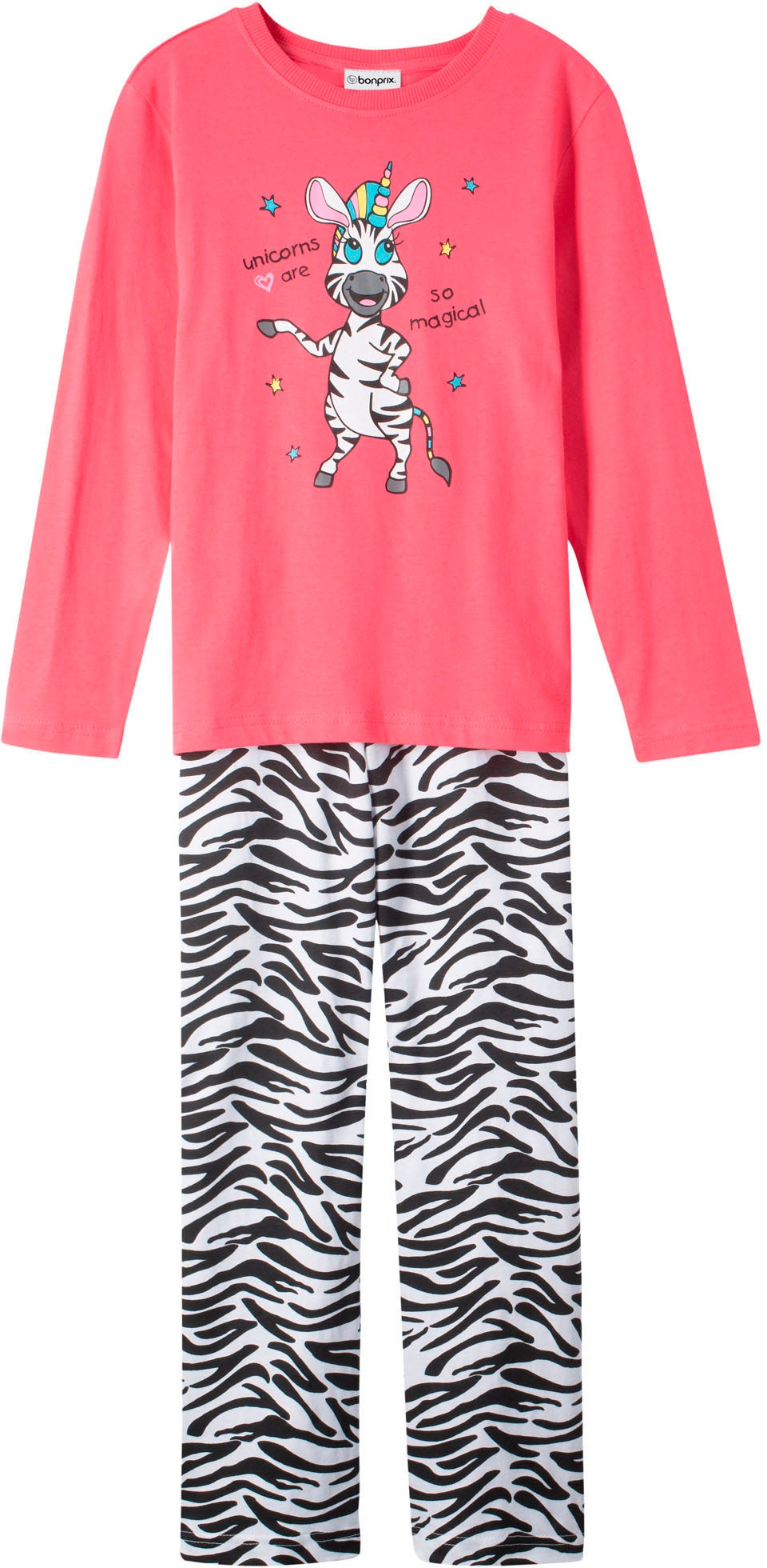 bonprix Pyjama »Pyjama aus reiner Baumwolle (2-tlg. Set)« Set, 2, 2 tlg. bequeme Passform, aus Baumwolle, Hose mit elastischem Bund