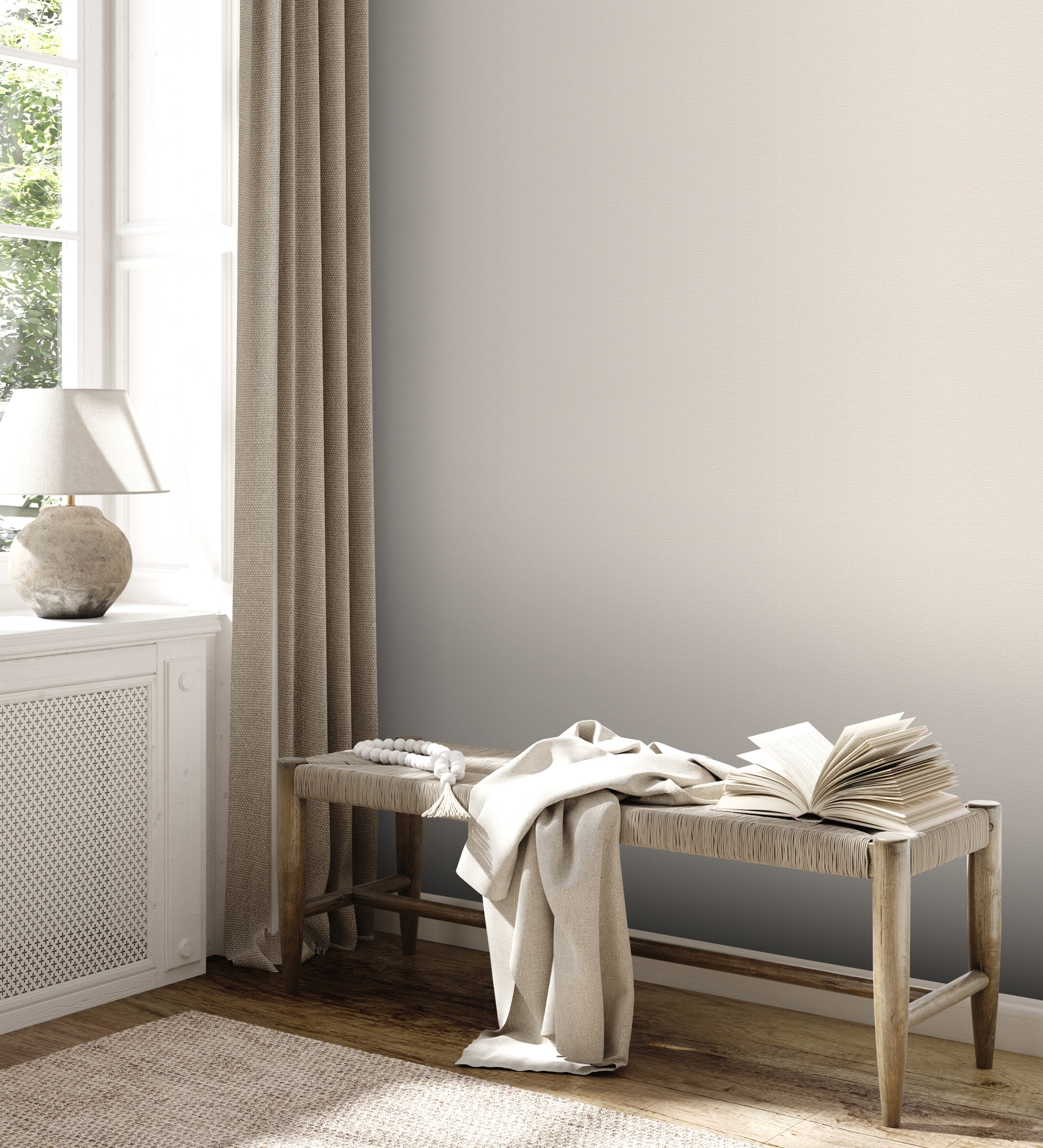A.S. Création Vliestapete »Unitapete Ginko«, matt-gemustert-neutral, Tapete einfarbig Tapeten Wohnzimmer Schlafzimmer Küche modern Design