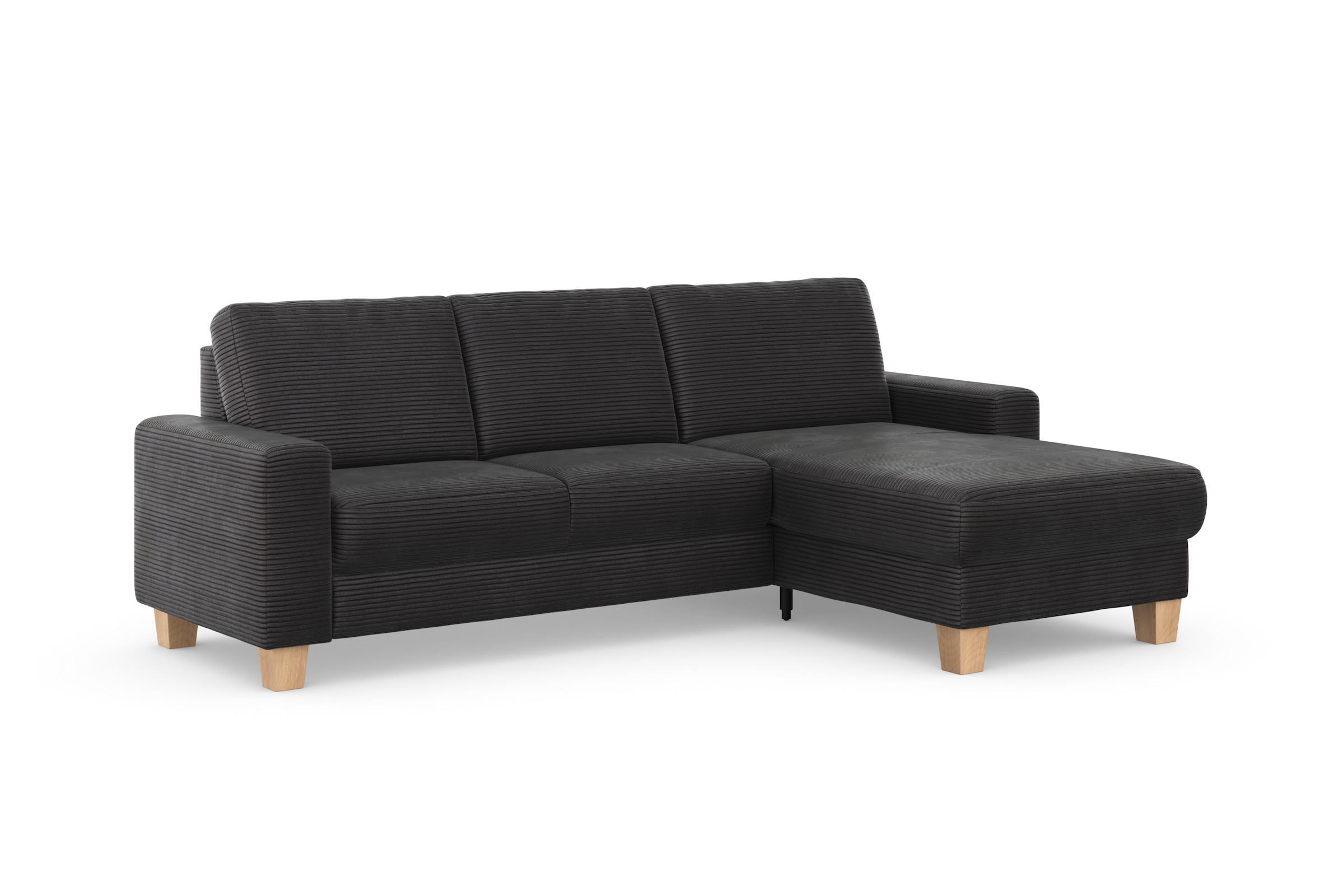 Home affaire Ecksofa »Summer L-Form«, mit Recamiere, mit oder ohne Bettfunktion und Bettkasten, Cord-Bezug